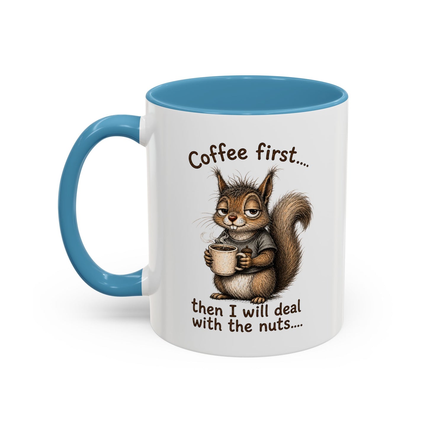 Coffee Mug - Rustic Coffee Beans Illustration Accent Mug (11/15oz)