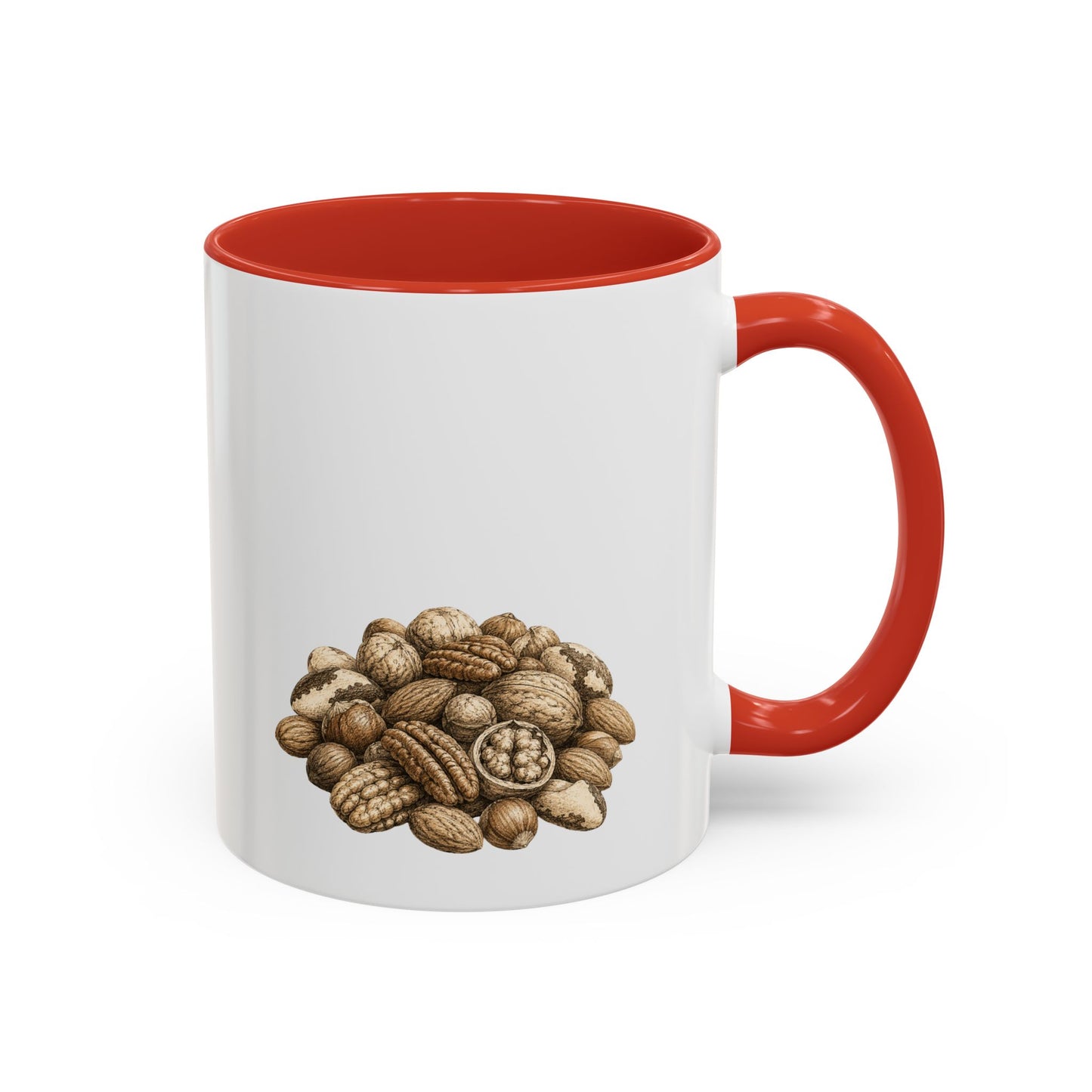 Coffee Mug - Rustic Coffee Beans Illustration Accent Mug (11/15oz)