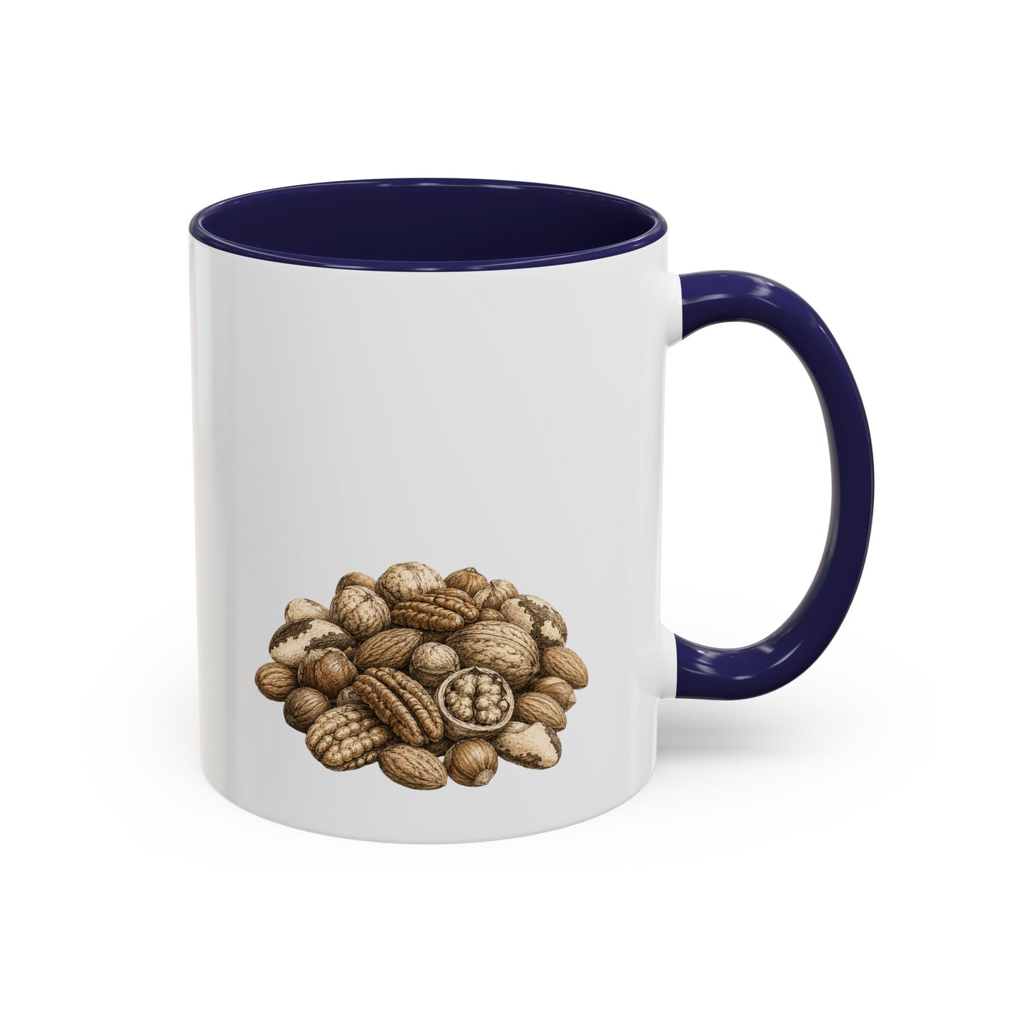 Coffee Mug - Rustic Coffee Beans Illustration Accent Mug (11/15oz)