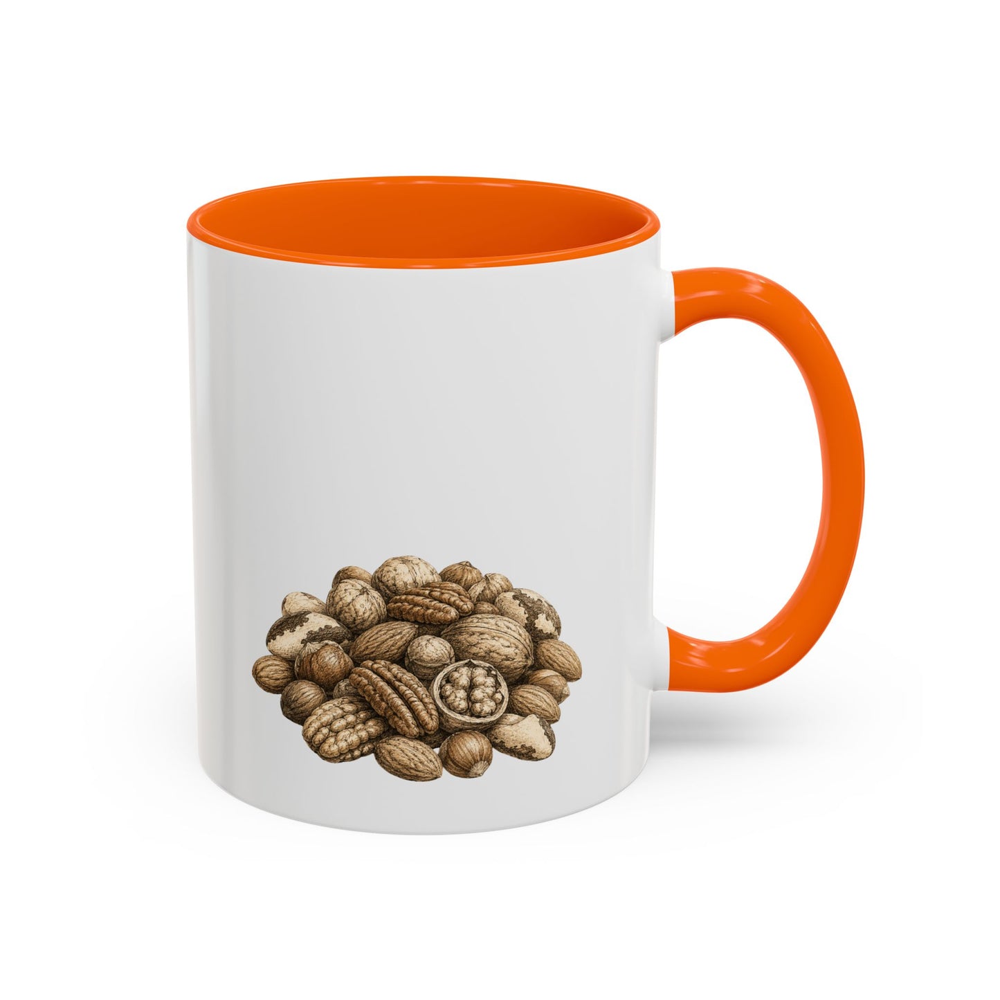 Coffee Mug - Rustic Coffee Beans Illustration Accent Mug (11/15oz)