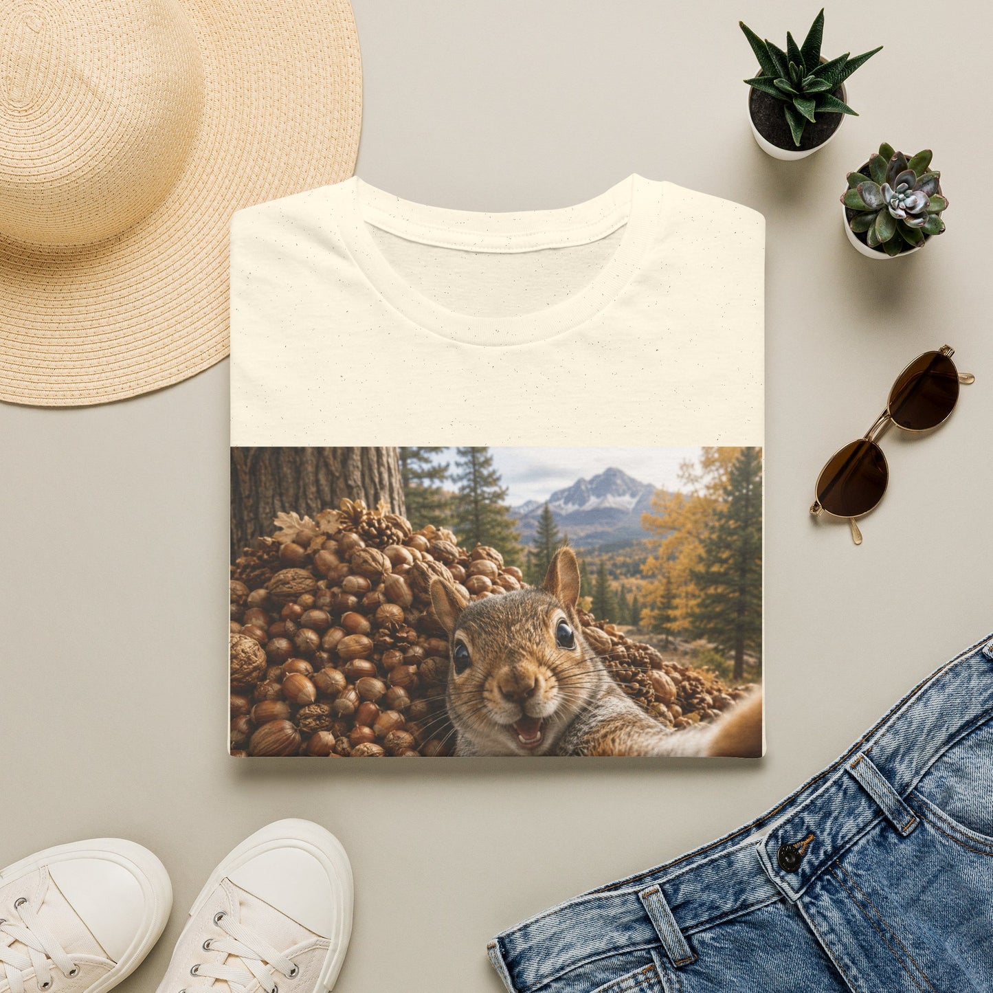 Squirrel Selfie T-Shirt — Cute Woodland Nuts Graphic Tee