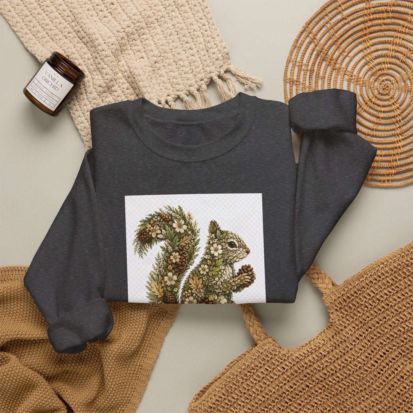 Floral Squirrel Crewneck Sweatshirt
