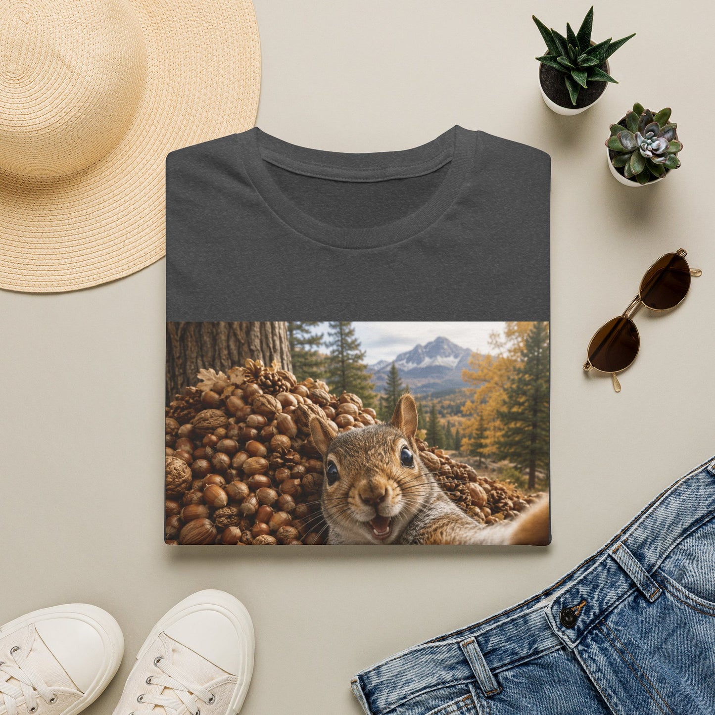 Squirrel Selfie T-Shirt — Cute Woodland Nuts Graphic Tee
