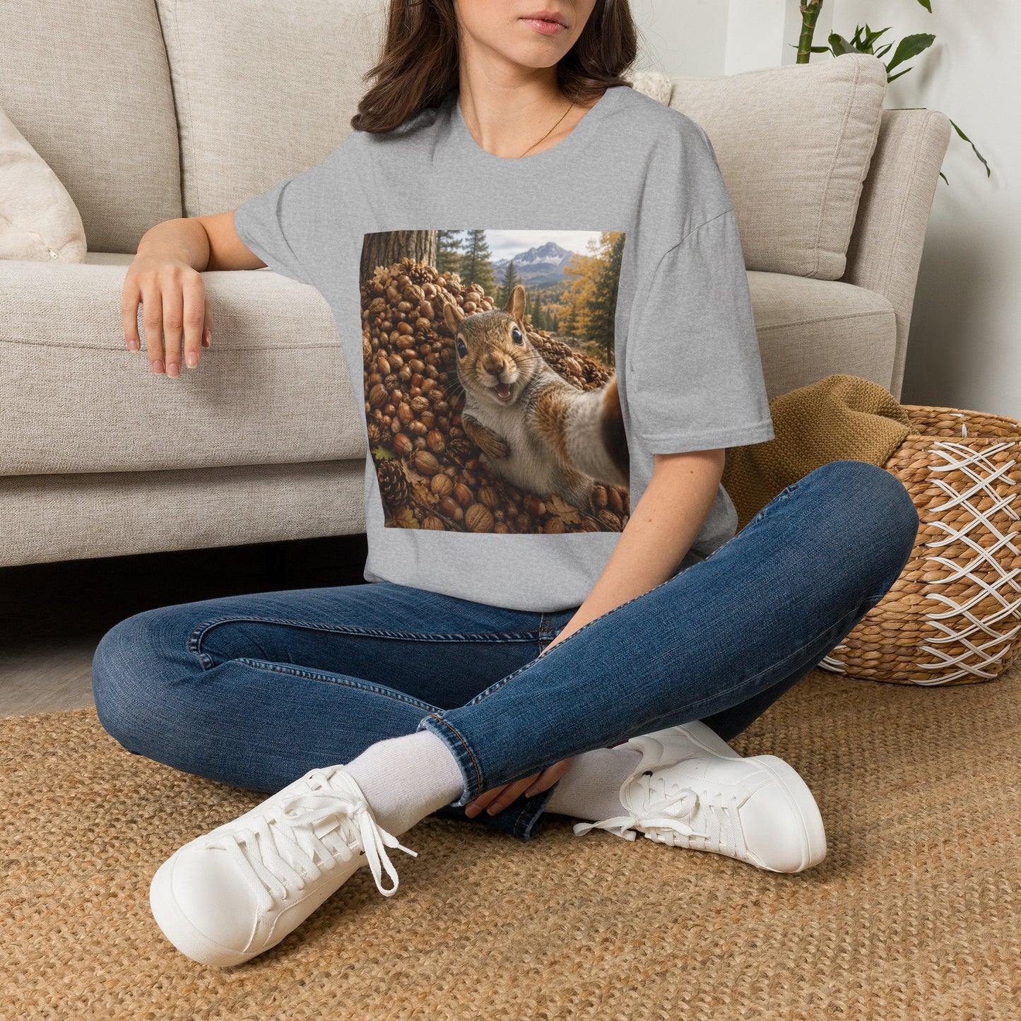 Squirrel Selfie T-Shirt — Cute Woodland Nuts Graphic Tee