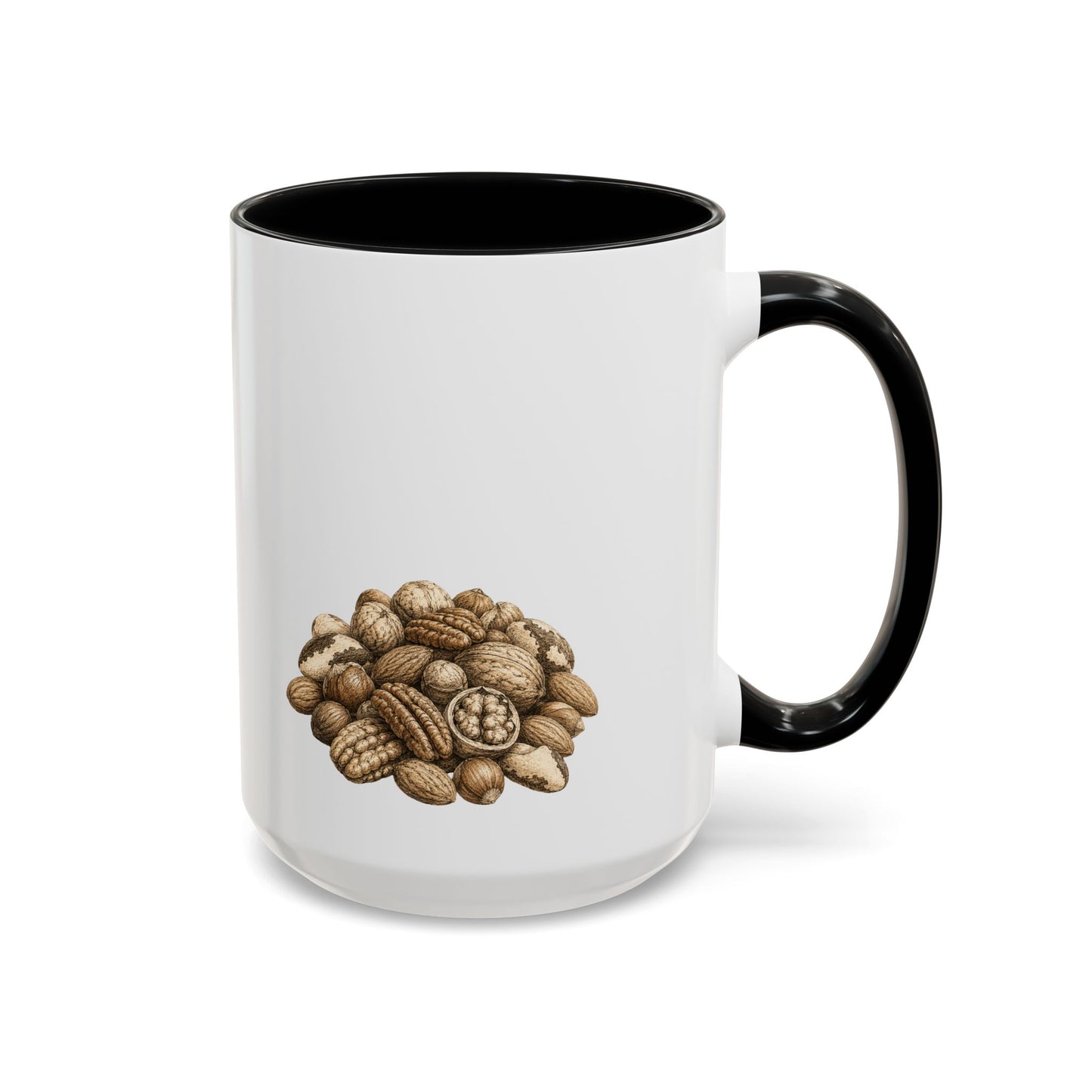 Coffee Mug - Rustic Coffee Beans Illustration Accent Mug (11/15oz)
