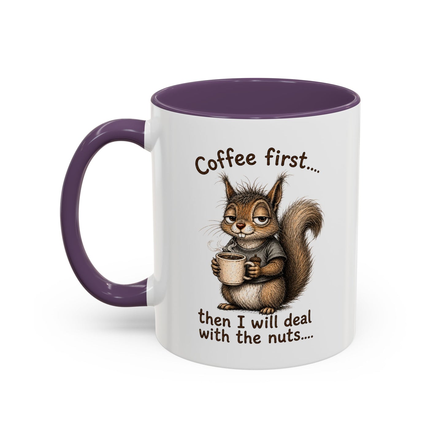 Coffee Mug - Rustic Coffee Beans Illustration Accent Mug (11/15oz)