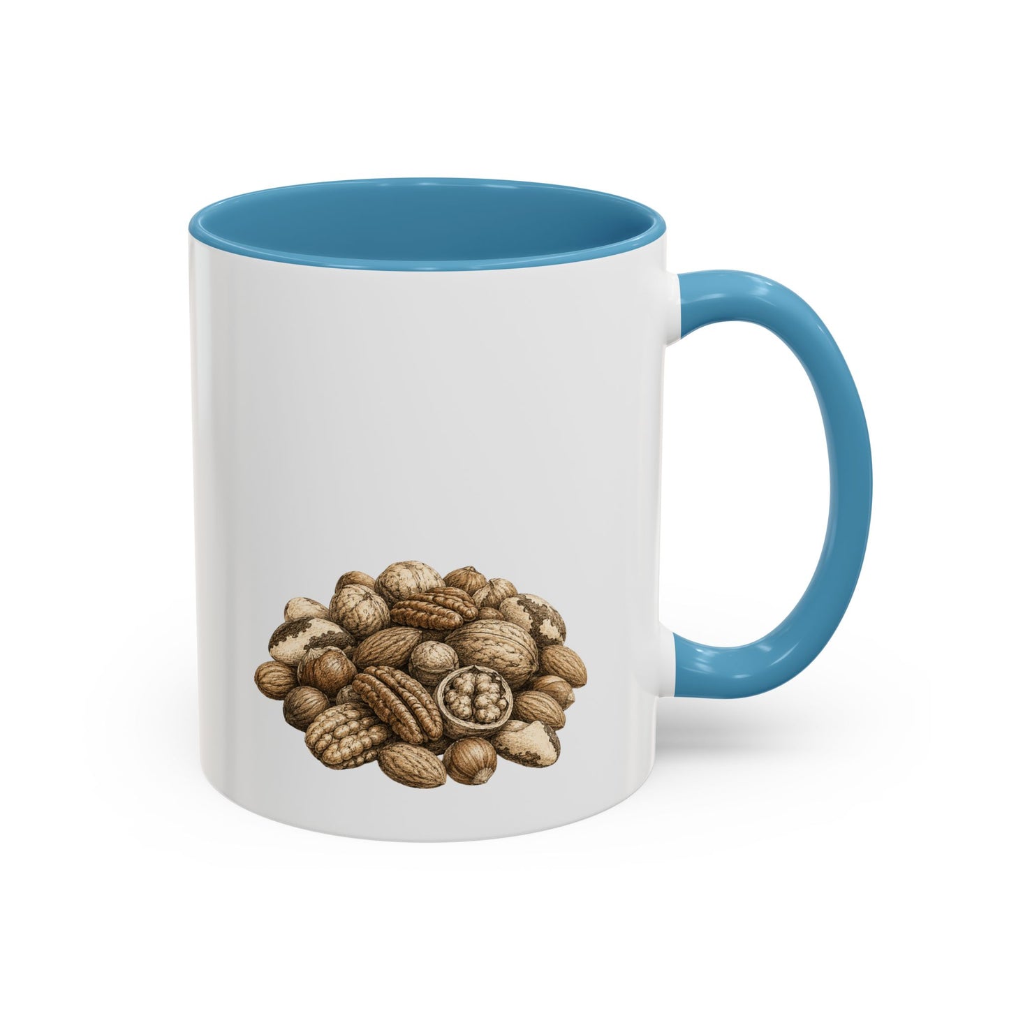 Coffee Mug - Rustic Coffee Beans Illustration Accent Mug (11/15oz)