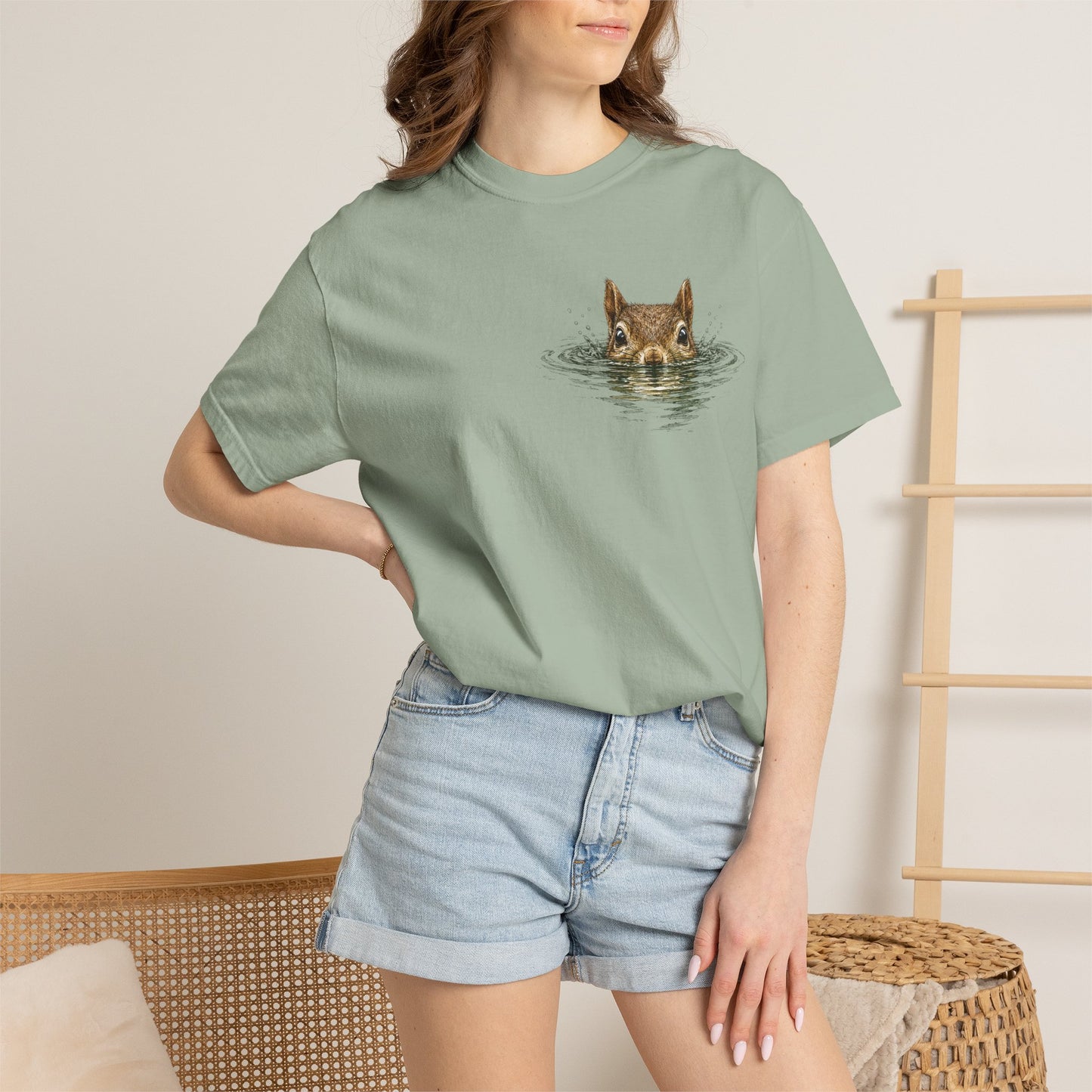 Squirrel Peek Graphic T-Shirt — Cute Woodland Animal Tee
