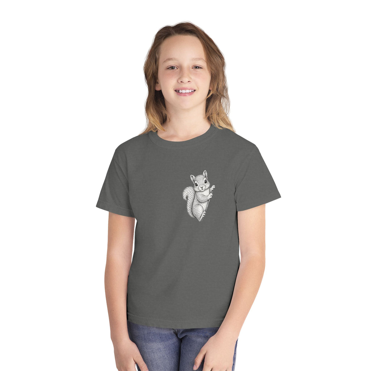 Youth Tee — Cute Hand-Drawn Squirrel Graphic Shirt