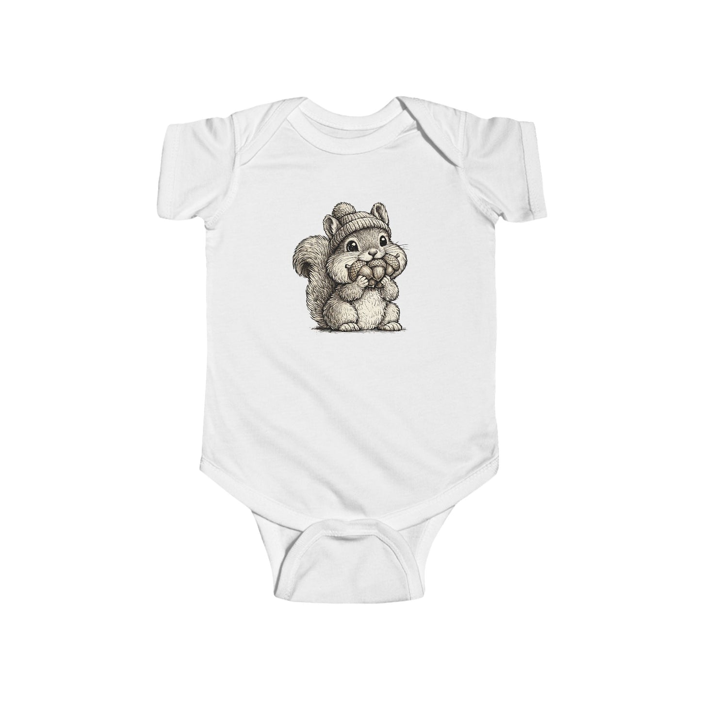 Cute Squirrel'n Nut  Infant Bodysuit – Adorable Sketch Baby Onesie
