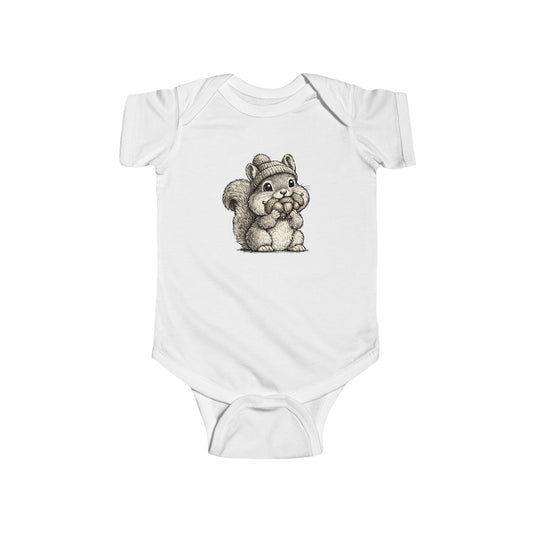 Cute Squirrel'n Nut  Infant Bodysuit – Adorable Sketch Baby Onesie