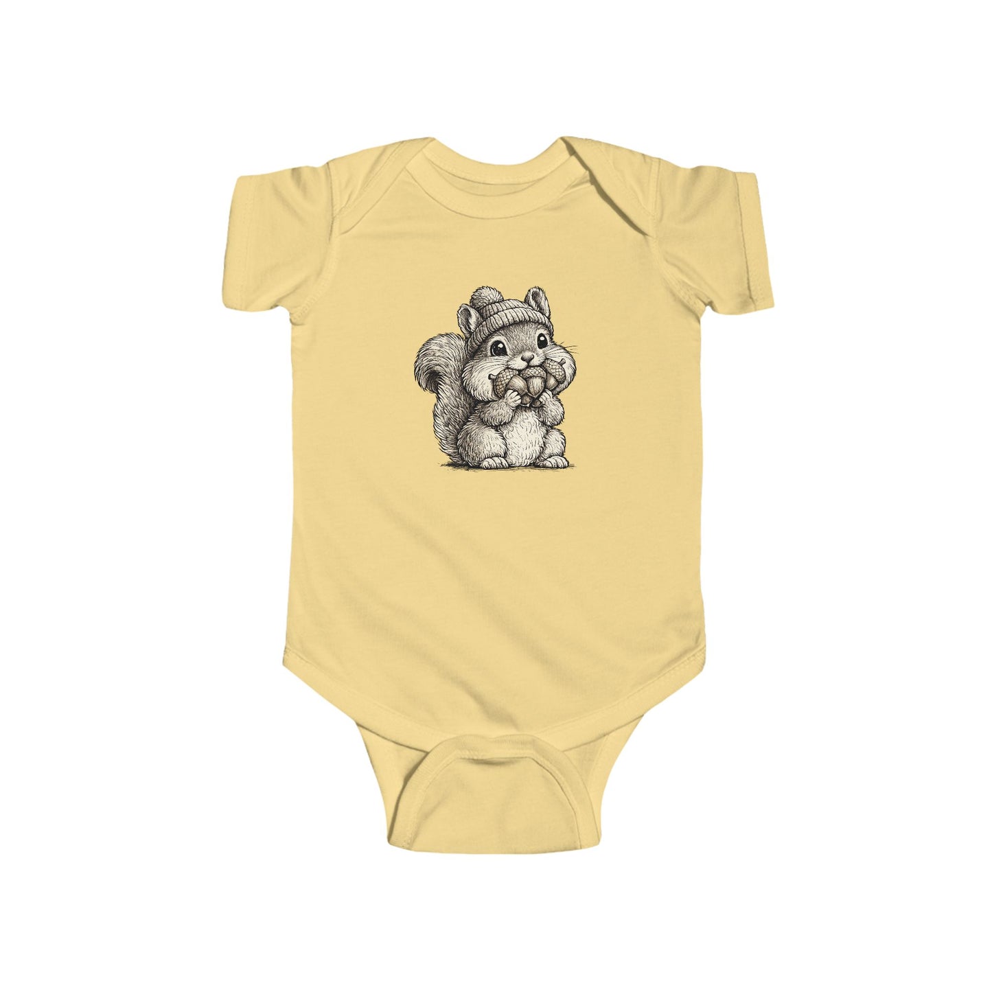 Cute Squirrel'n Nut  Infant Bodysuit – Adorable Sketch Baby Onesie