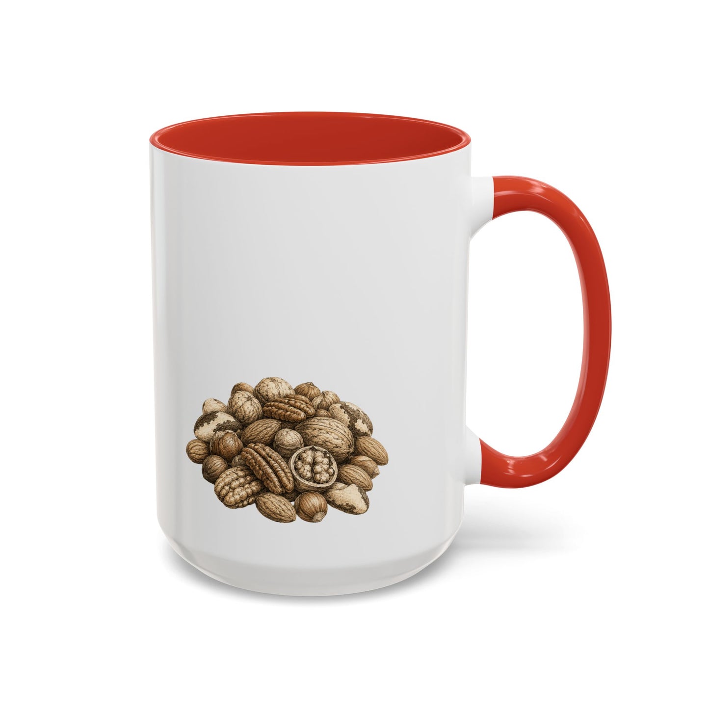 Coffee Mug - Rustic Coffee Beans Illustration Accent Mug (11/15oz)