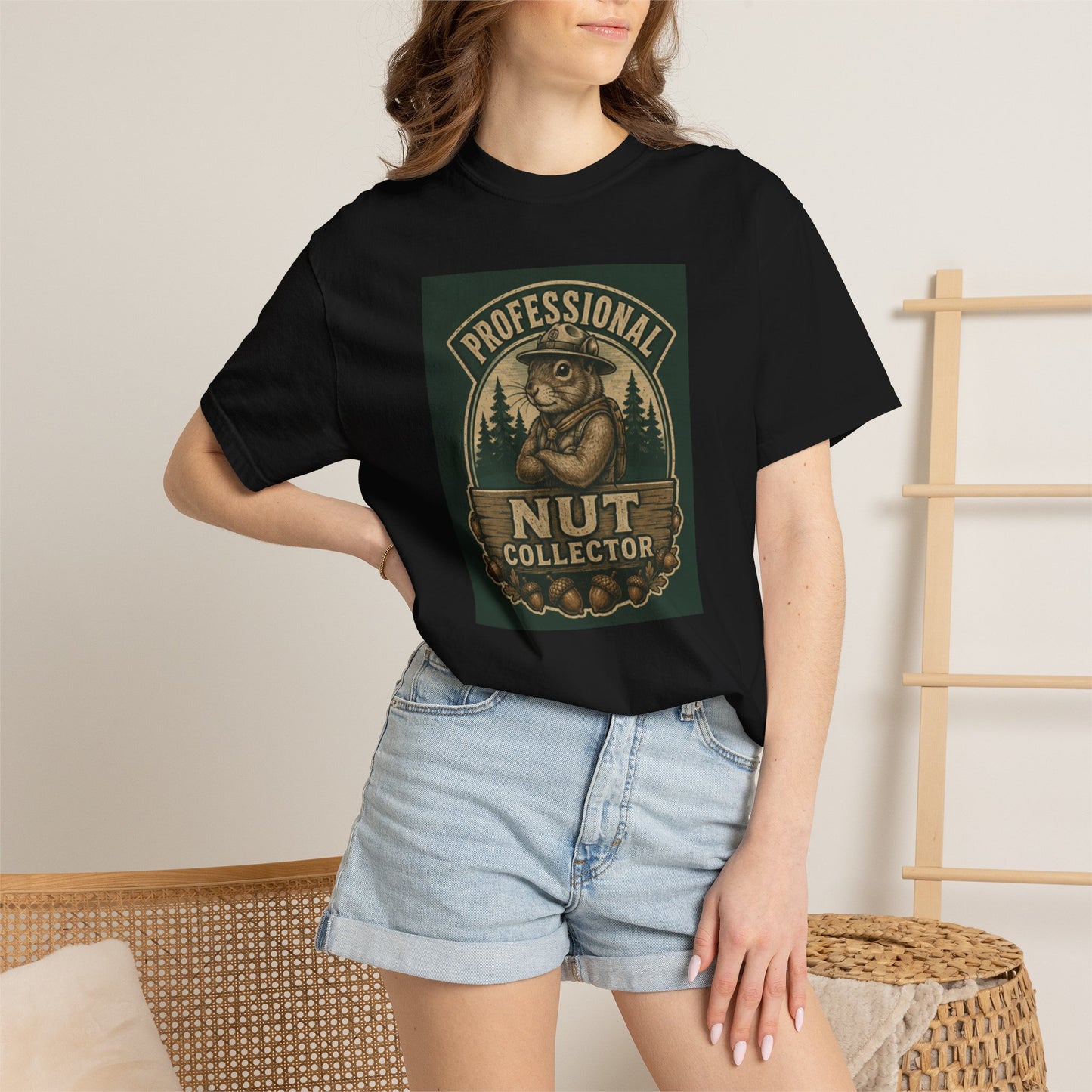 T-Shirt — "Professional Nut Collector" Vintage Squirrel Graphic