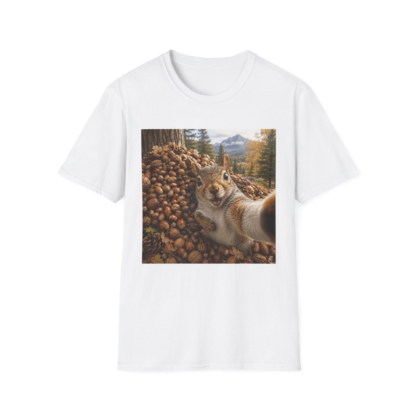 Squirrel Selfie T-Shirt — Cute Woodland Nuts Graphic Tee