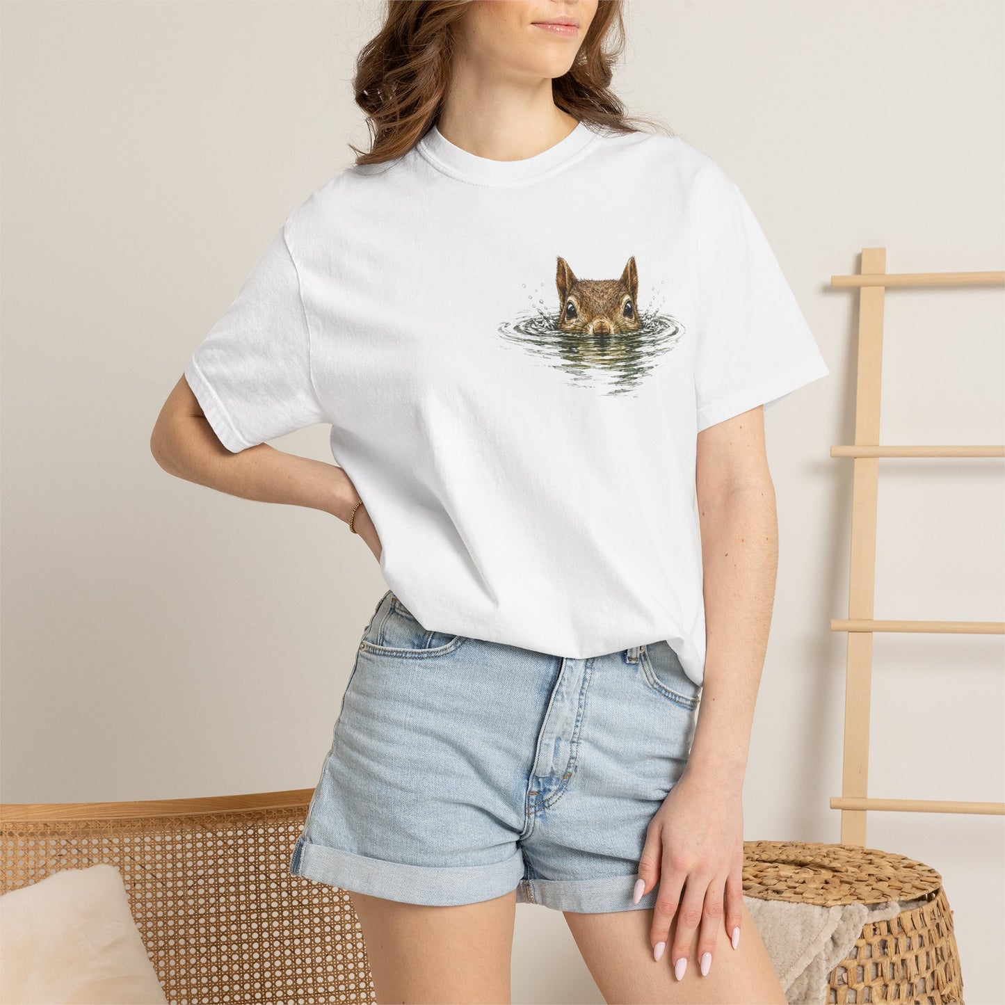 Squirrel Peek Graphic T-Shirt — Cute Woodland Animal Tee
