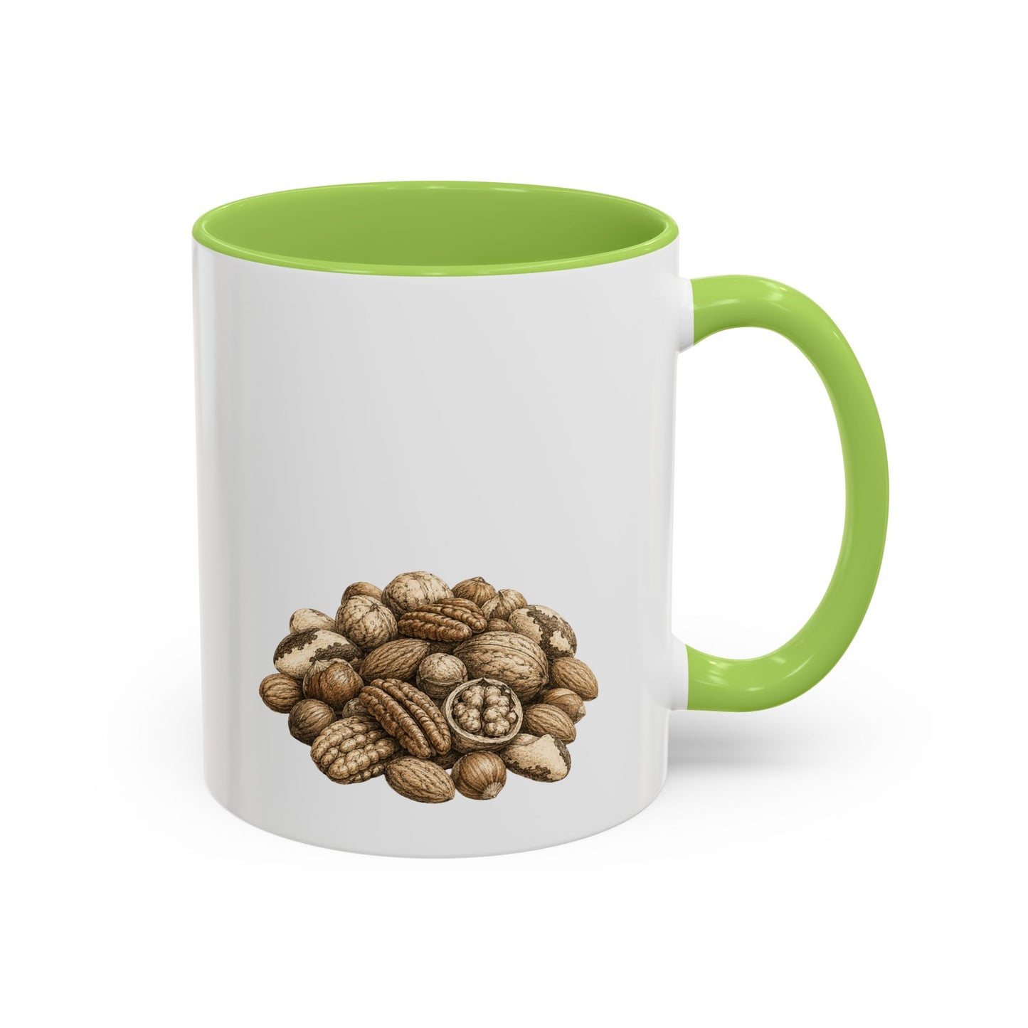 Coffee Mug - Rustic Coffee Beans Illustration Accent Mug (11/15oz)
