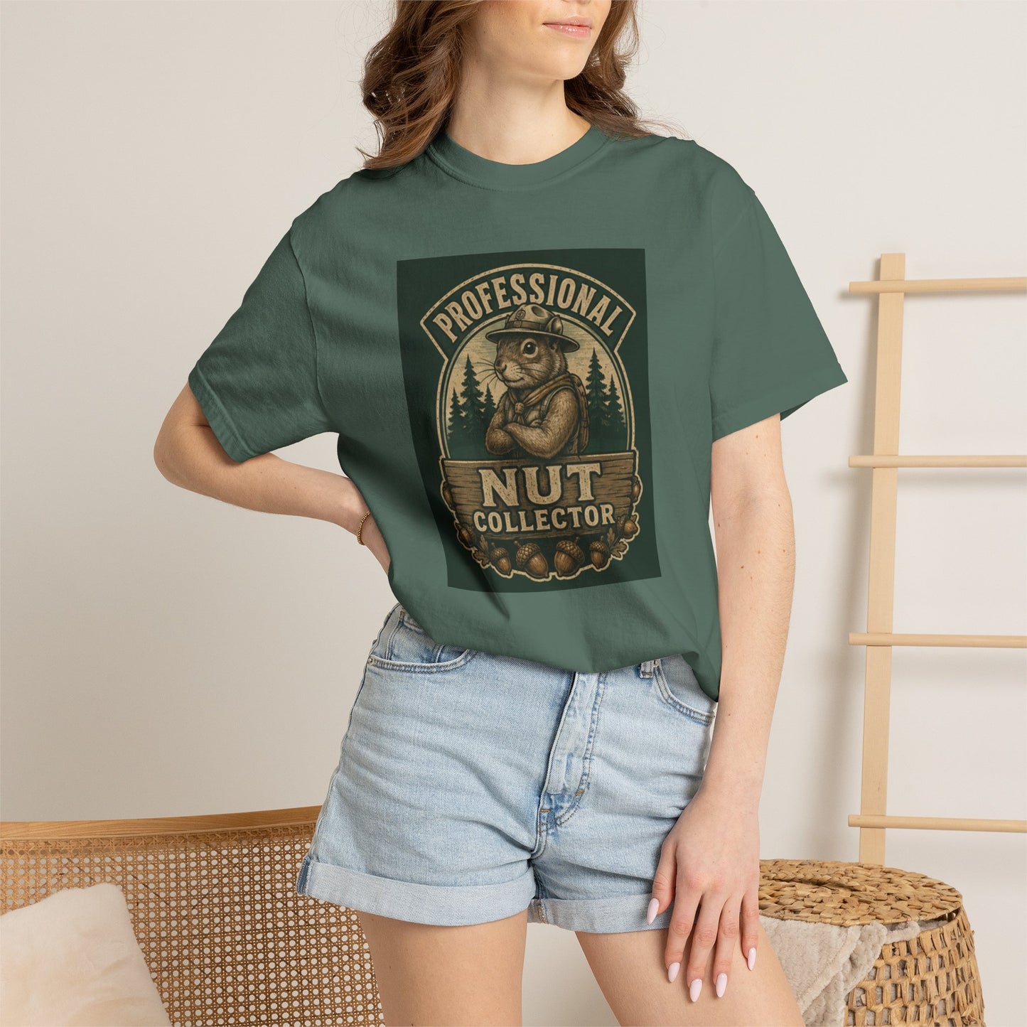 T-Shirt — "Professional Nut Collector" Vintage Squirrel Graphic