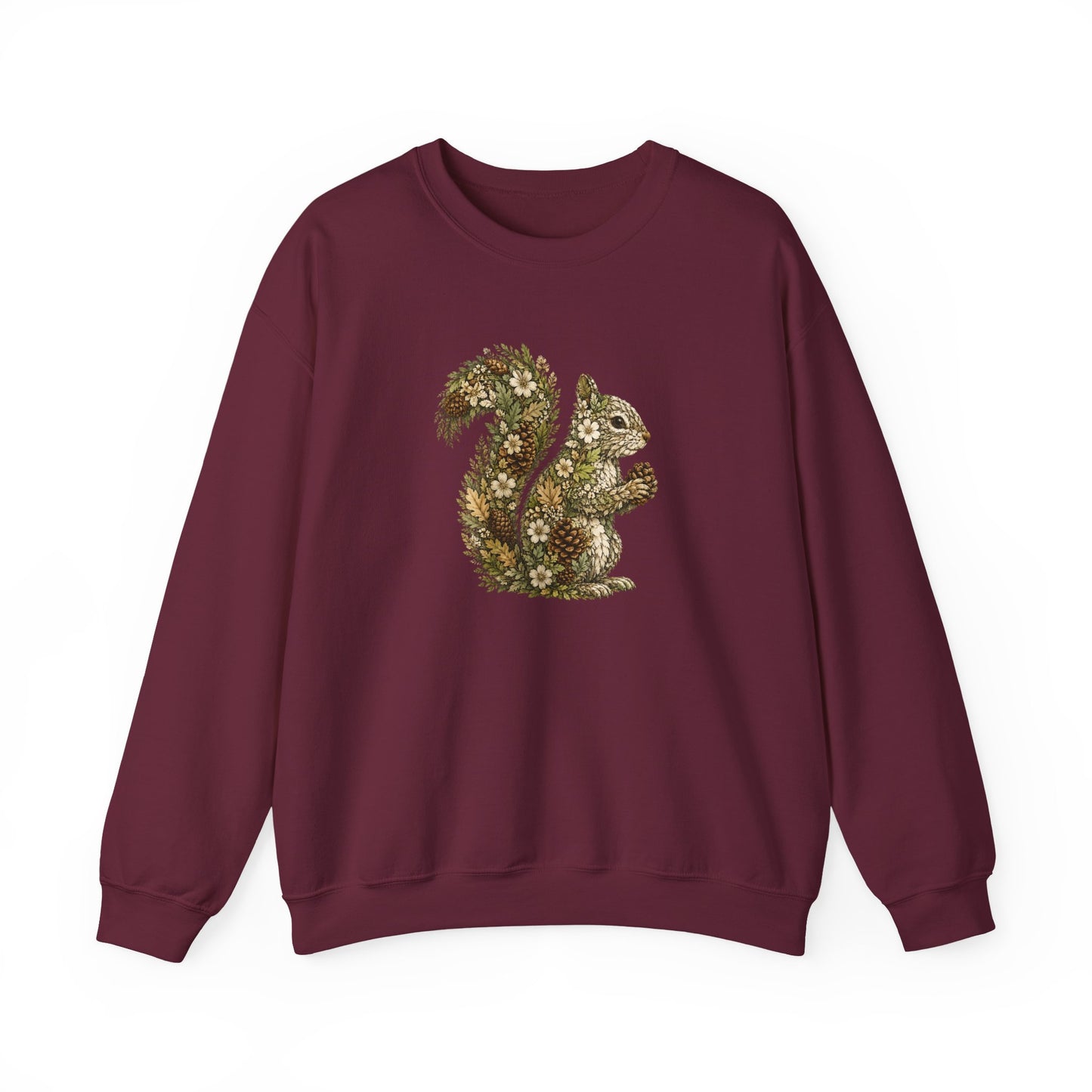 Floral Squirrel Crewneck Sweatshirt