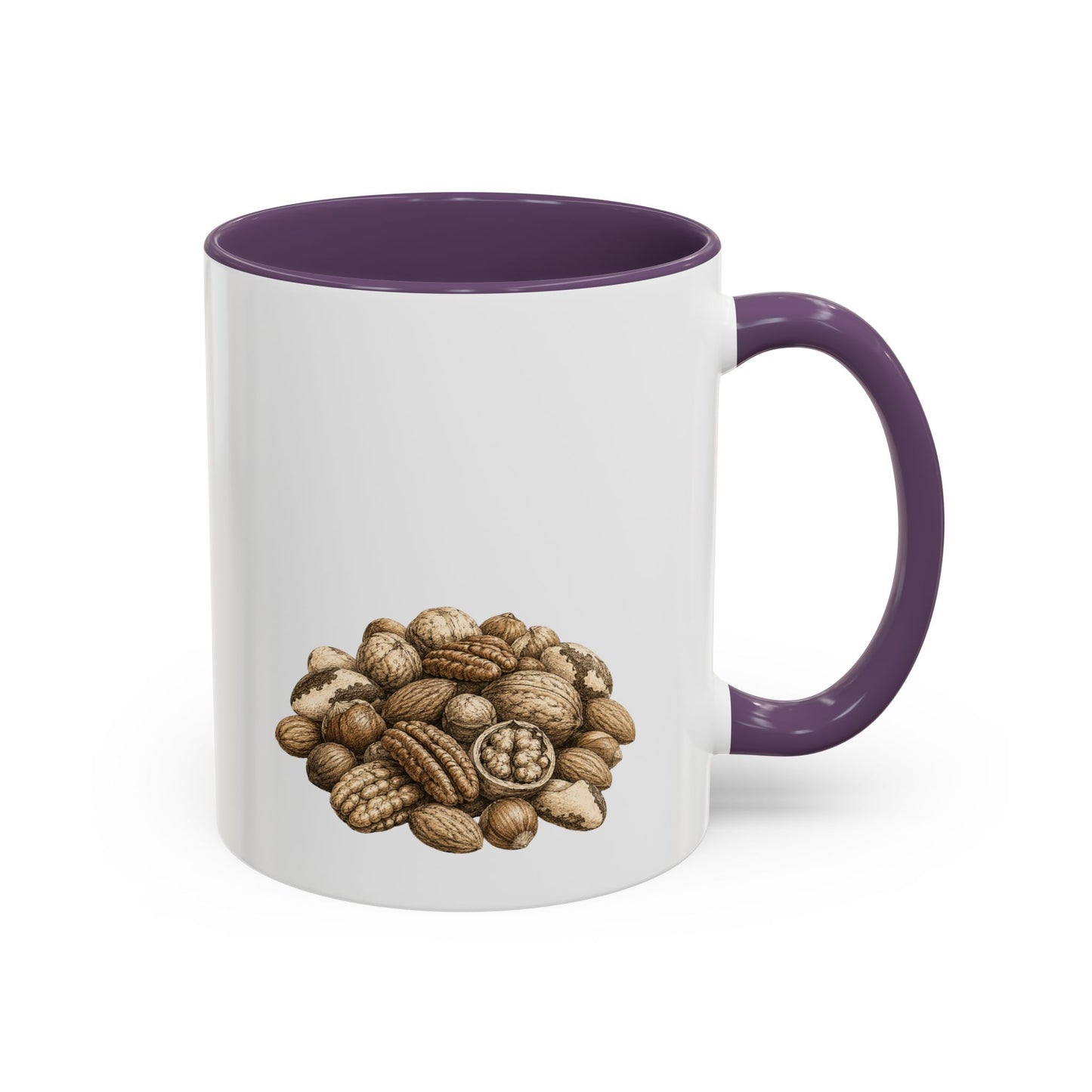 Coffee Mug - Rustic Coffee Beans Illustration Accent Mug (11/15oz)