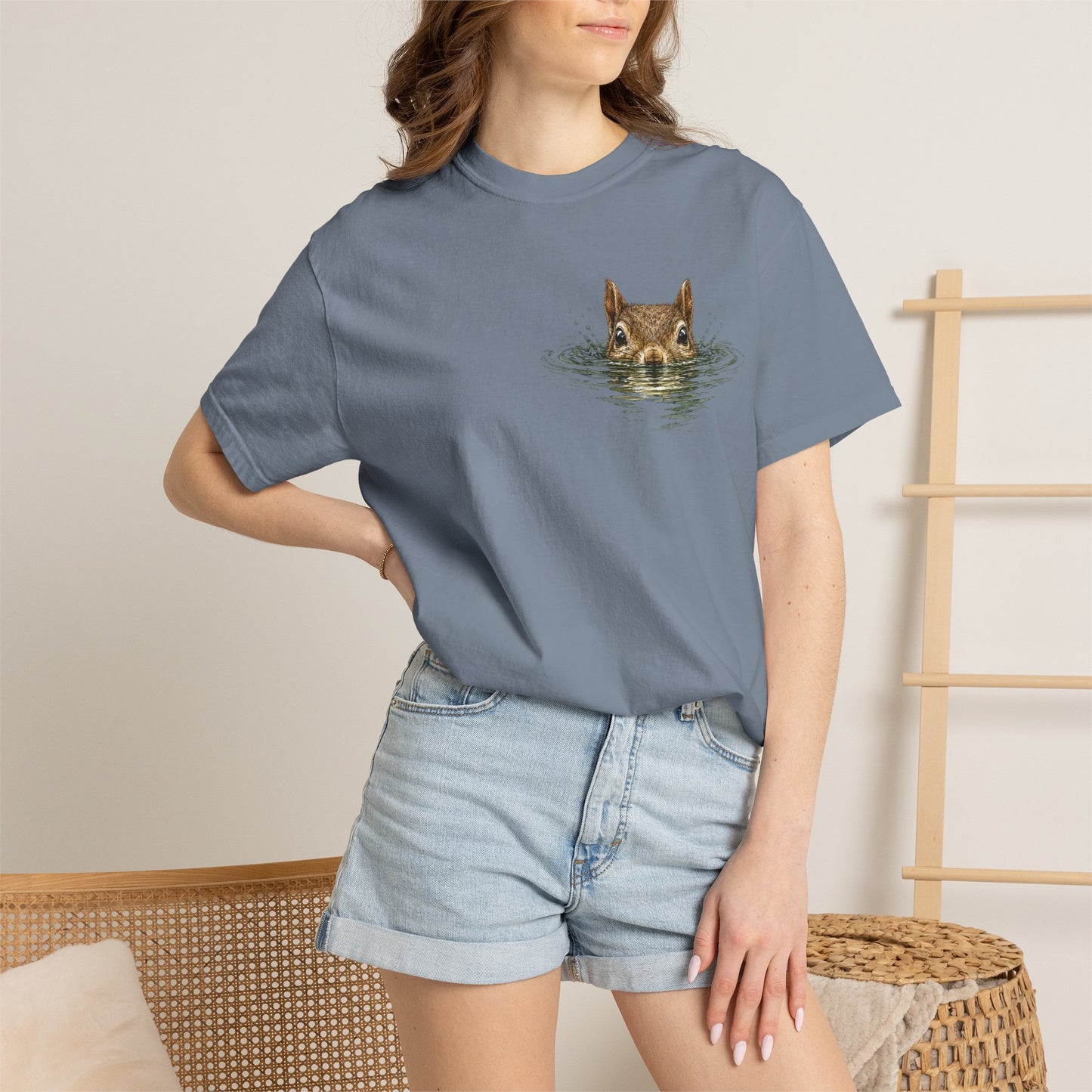 Squirrel Peek Graphic T-Shirt — Cute Woodland Animal Tee