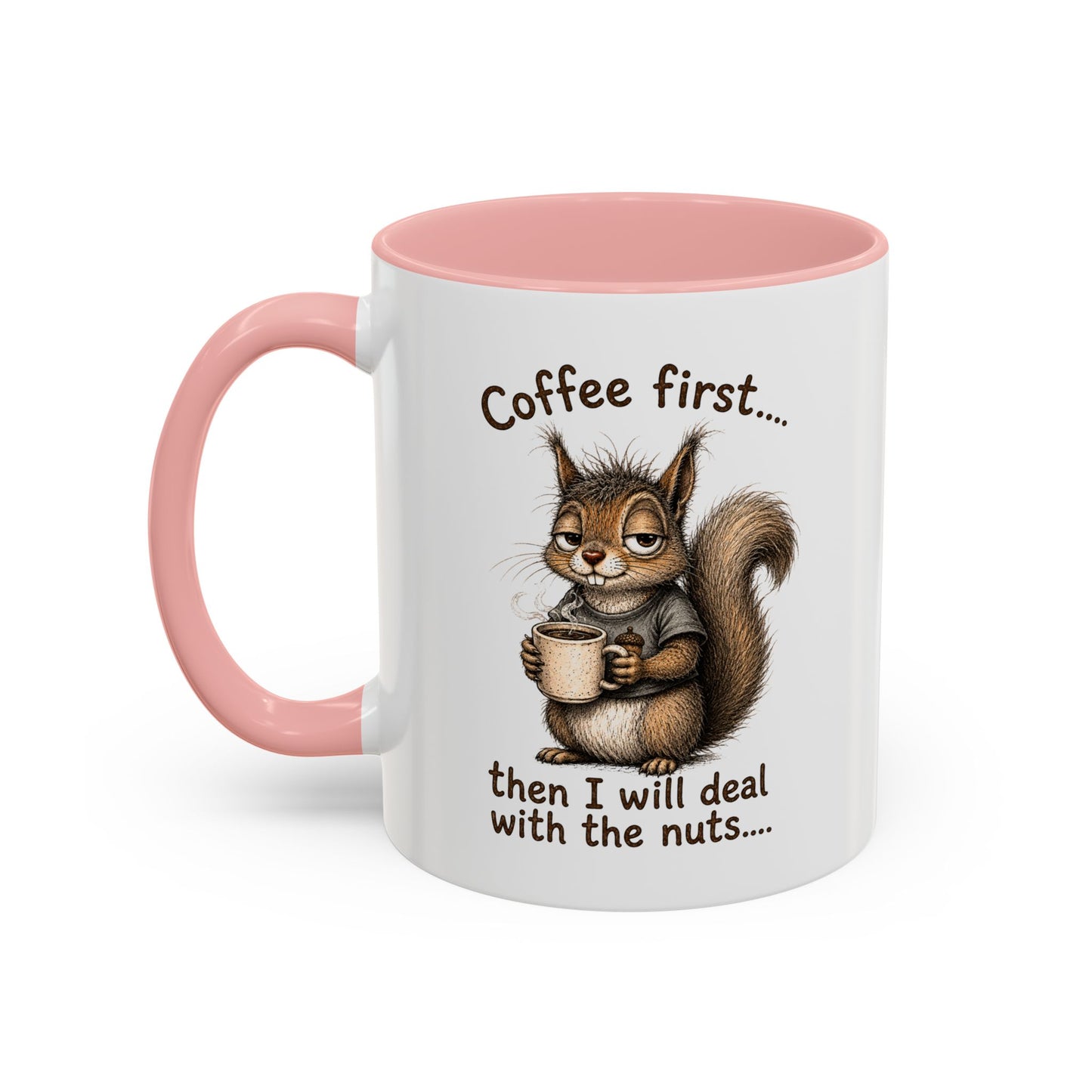 Coffee Mug - Rustic Coffee Beans Illustration Accent Mug (11/15oz)