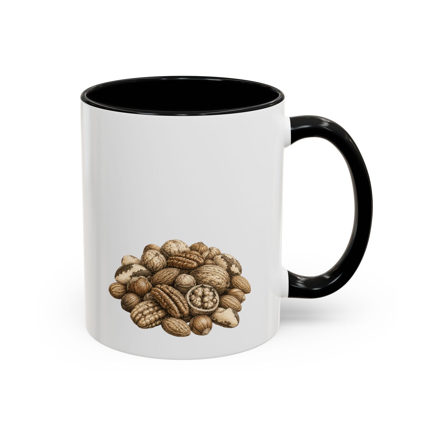 Coffee Mug - Rustic Coffee Beans Illustration Accent Mug (11/15oz)