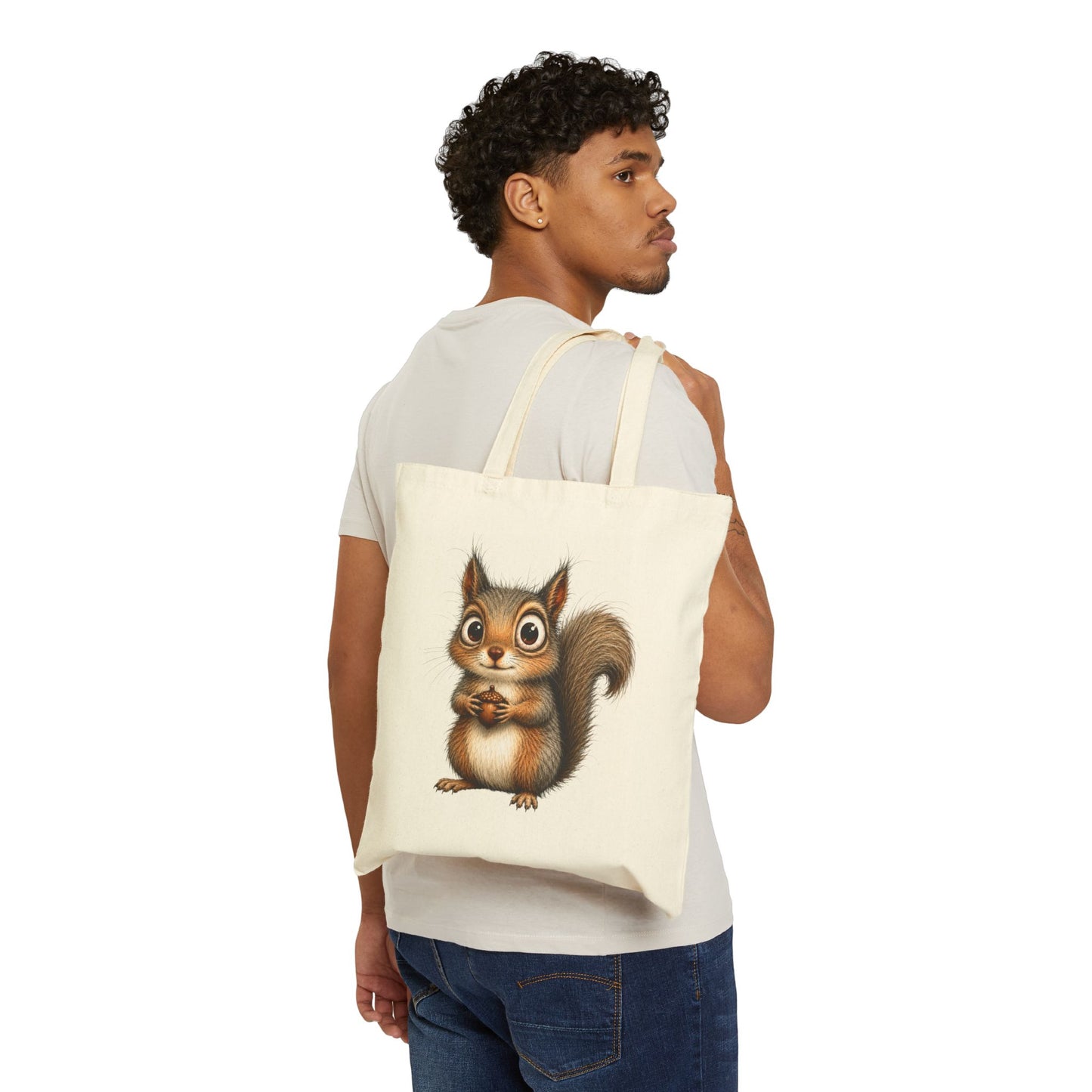 Cute Squirrel Canvas Tote Bag – Adorable Woodland Animal Shopper