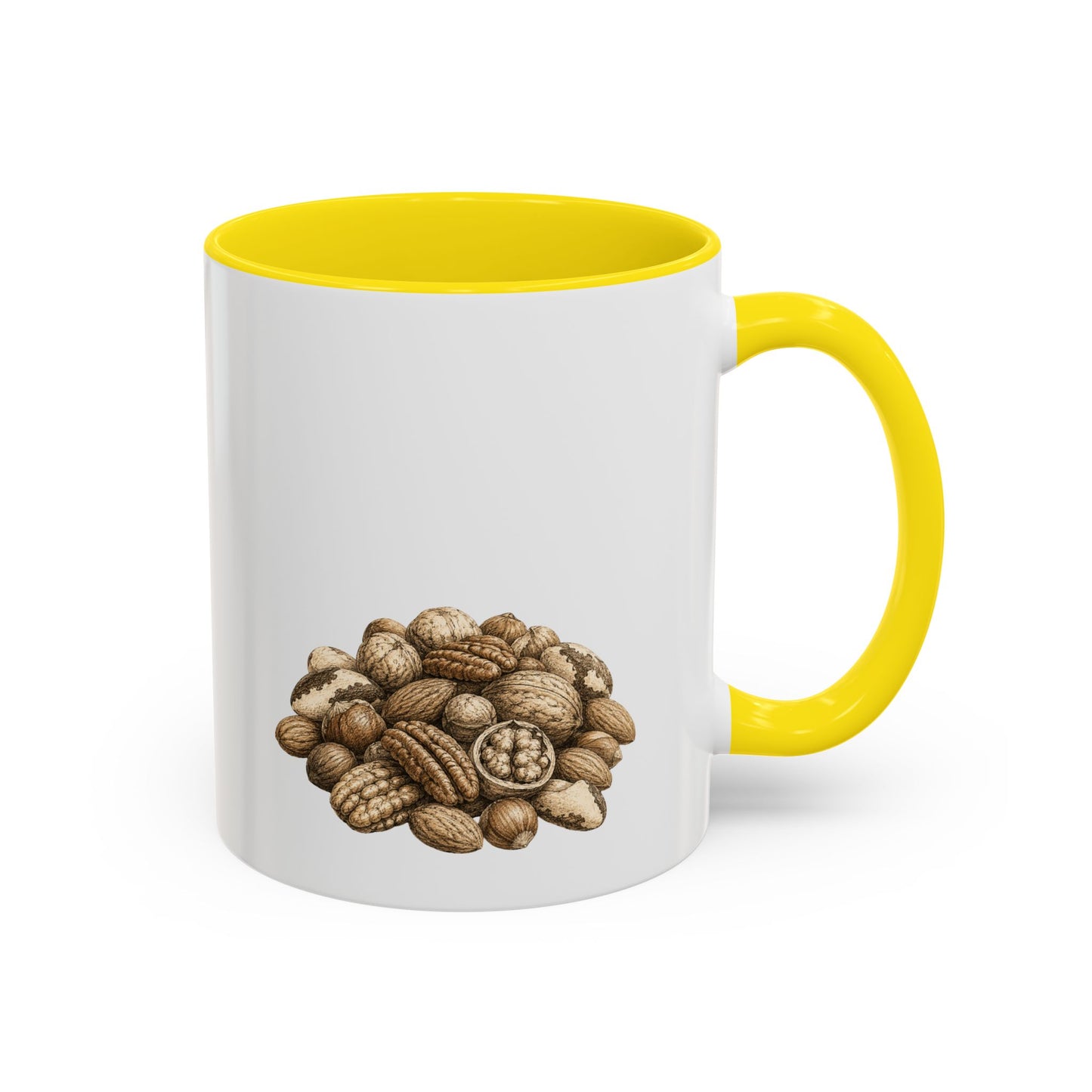 Coffee Mug - Rustic Coffee Beans Illustration Accent Mug (11/15oz)