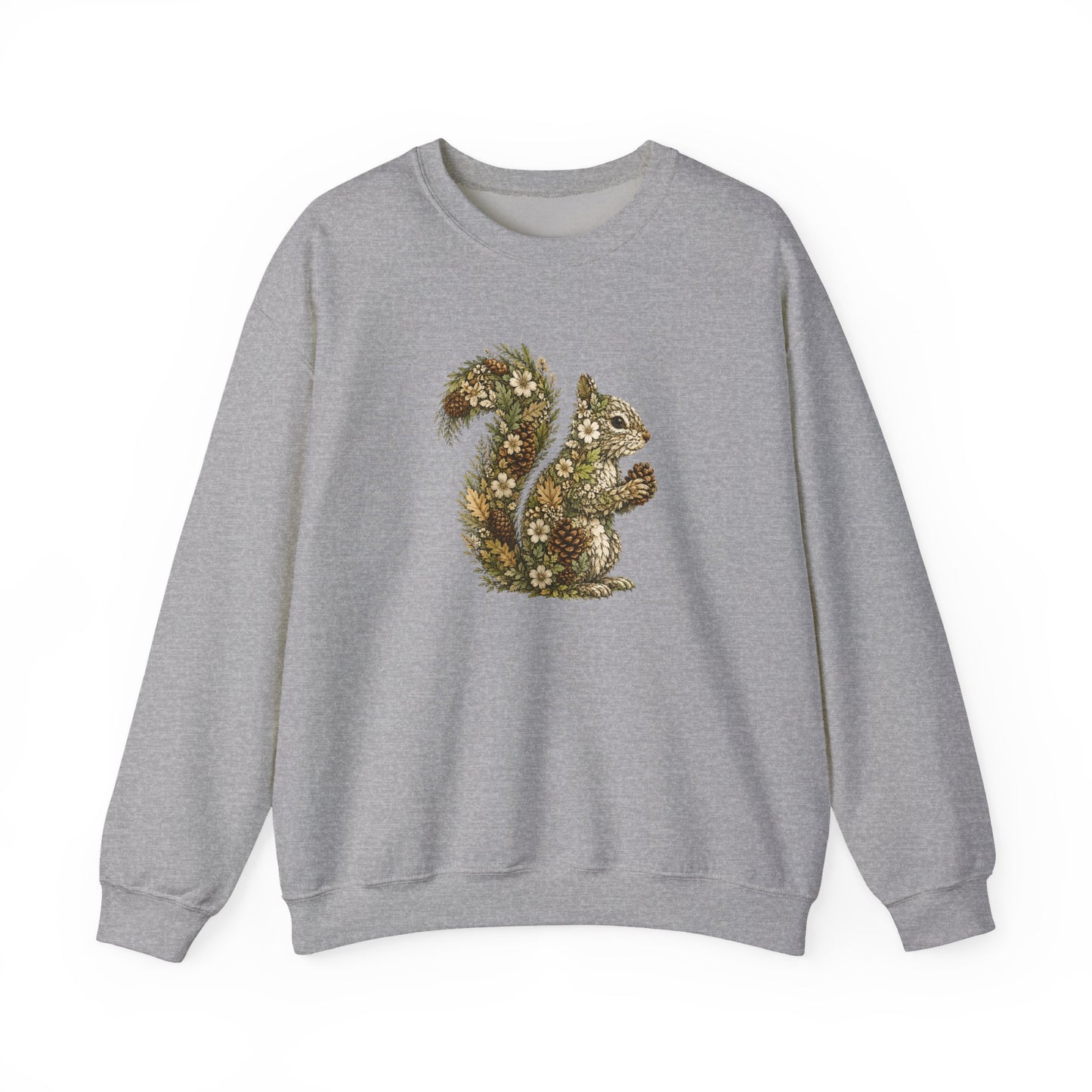 Floral Squirrel Crewneck Sweatshirt