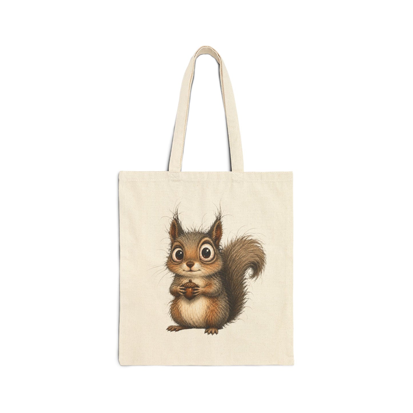 Cute Squirrel Canvas Tote Bag – Adorable Woodland Animal Shopper