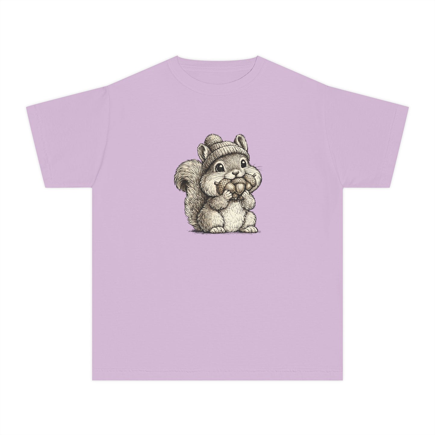 Youth Tee — Cute Vintage Sketch Squirrel Graphic