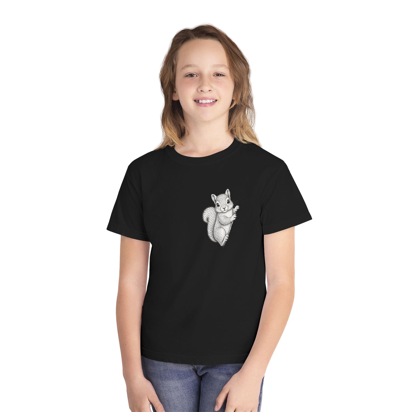 Youth Tee — Cute Hand-Drawn Squirrel Graphic Shirt