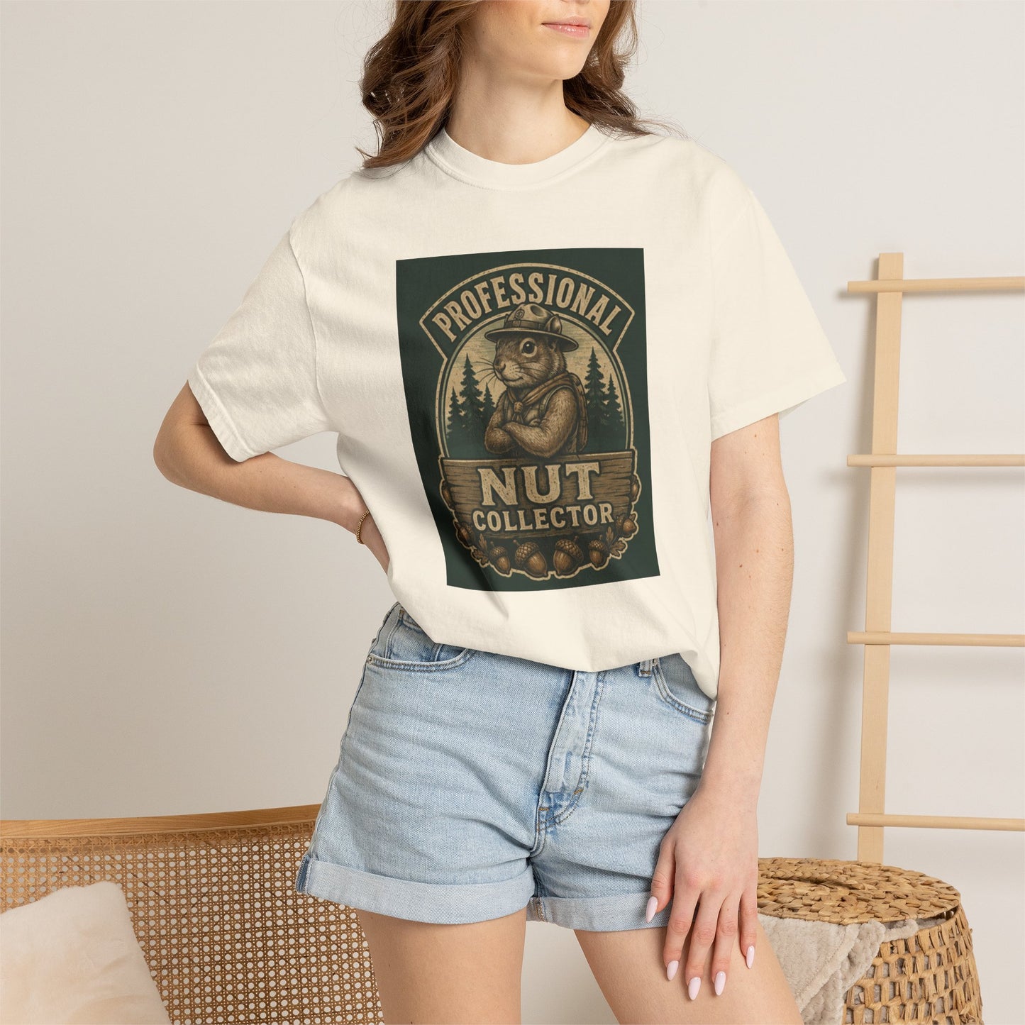 T-Shirt — "Professional Nut Collector" Vintage Squirrel Graphic