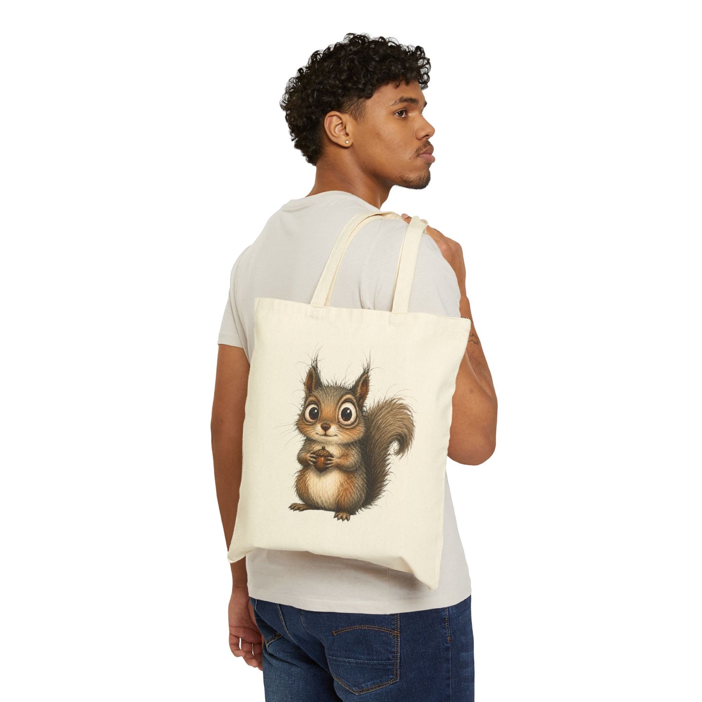 Cute Squirrel Canvas Tote Bag – Adorable Woodland Animal Shopper