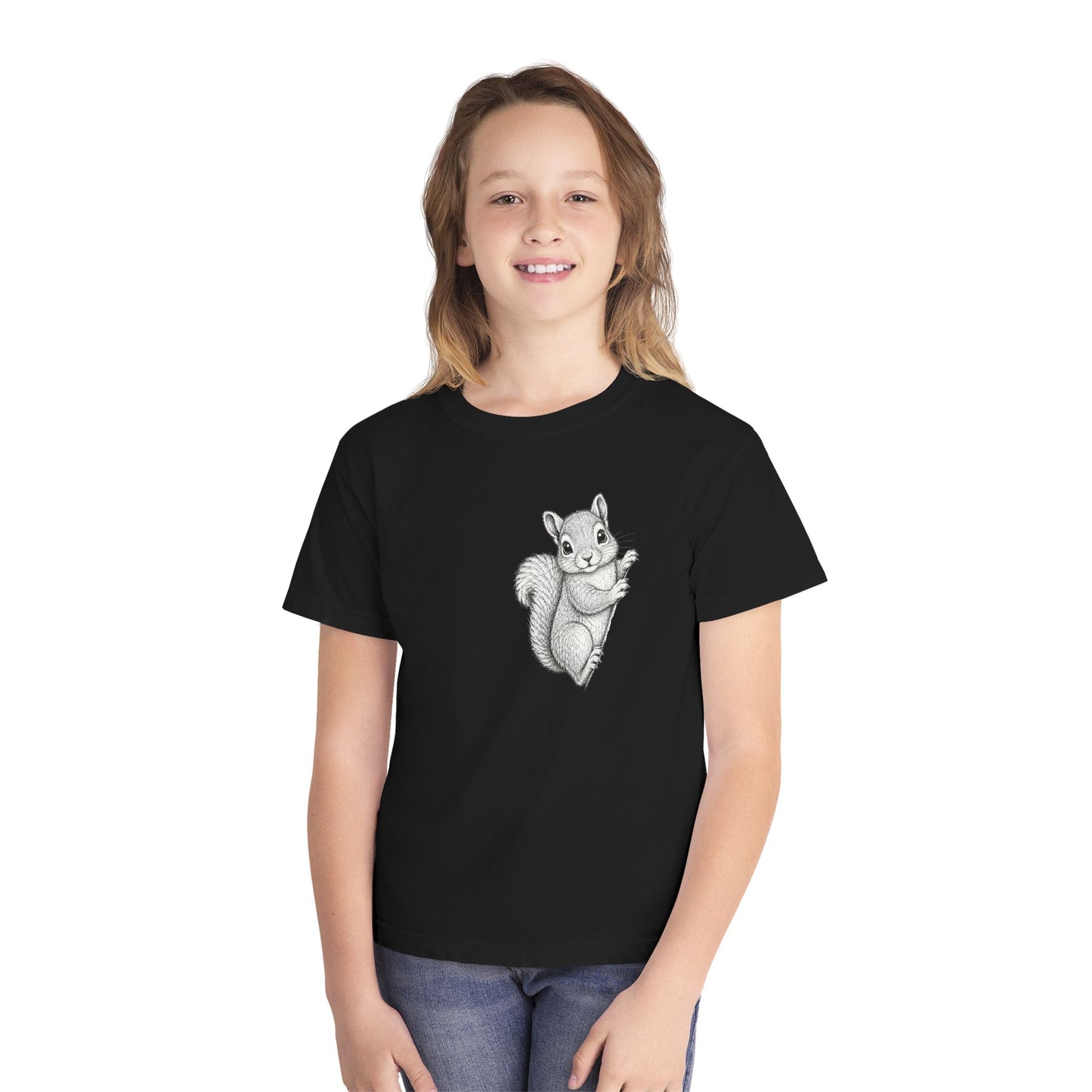 Youth Tee — Cute Hand-Drawn Squirrel Graphic Shirt