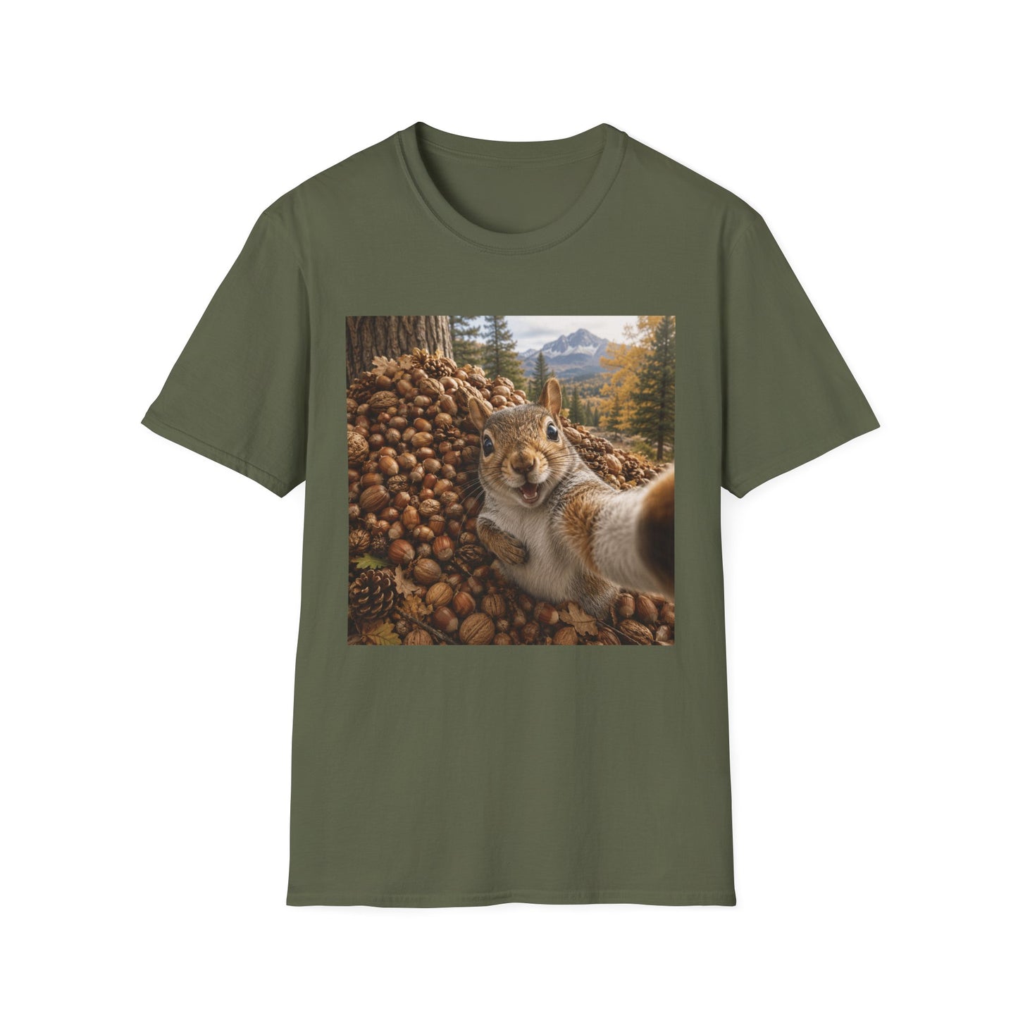 Squirrel Selfie T-Shirt — Cute Woodland Nuts Graphic Tee