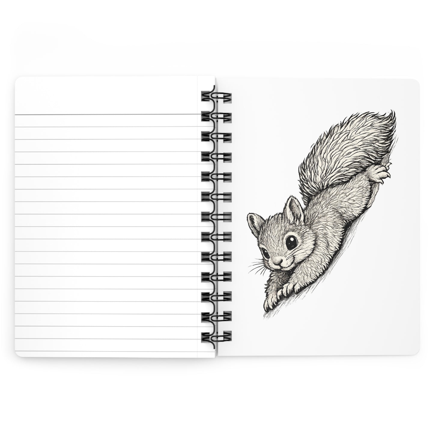Cute Squirrel Spiral Journal — Hand-Drawn Woodland Notebook for Kids & Nature Lovers