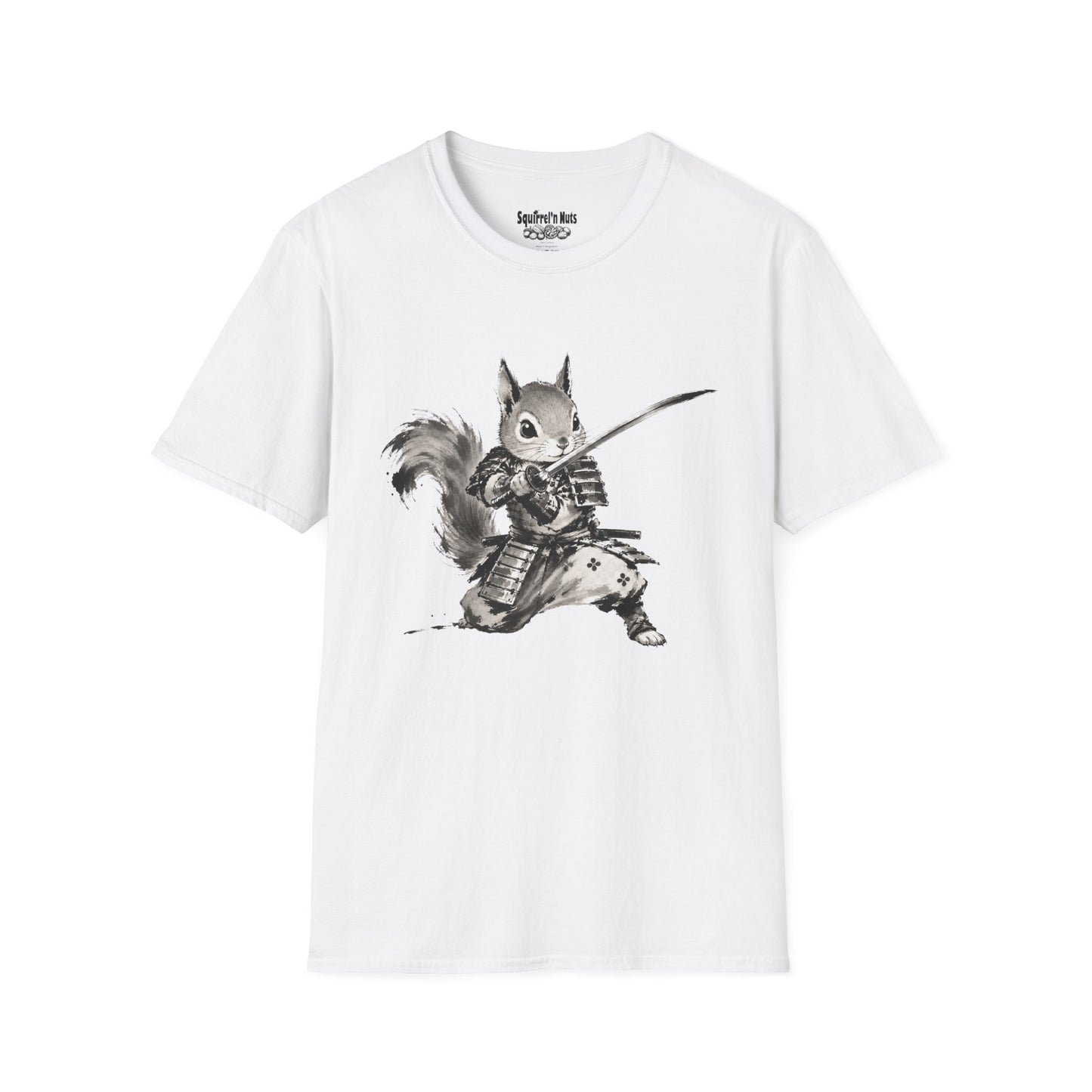 Squirrel Samurai T‑Shirt — Cute Warrior Animal Graphic Tee