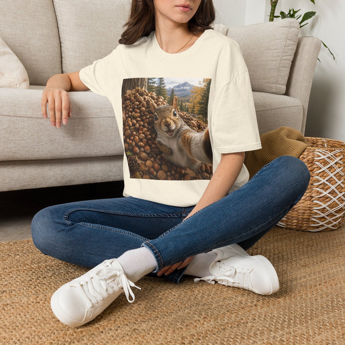 Squirrel Selfie T-Shirt — Cute Woodland Nuts Graphic Tee