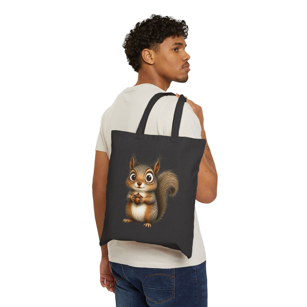 Cute Squirrel Canvas Tote Bag – Adorable Woodland Animal Shopper