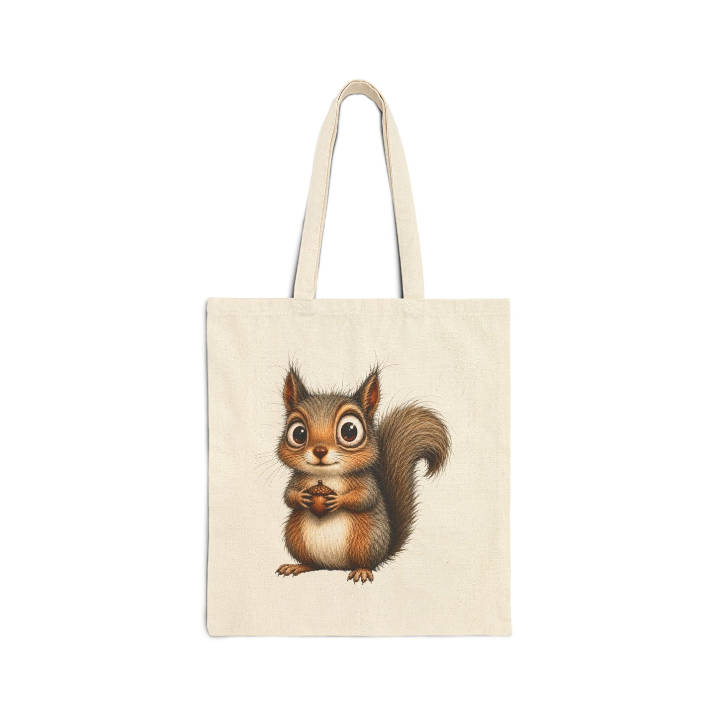 Cute Squirrel Canvas Tote Bag – Adorable Woodland Animal Shopper