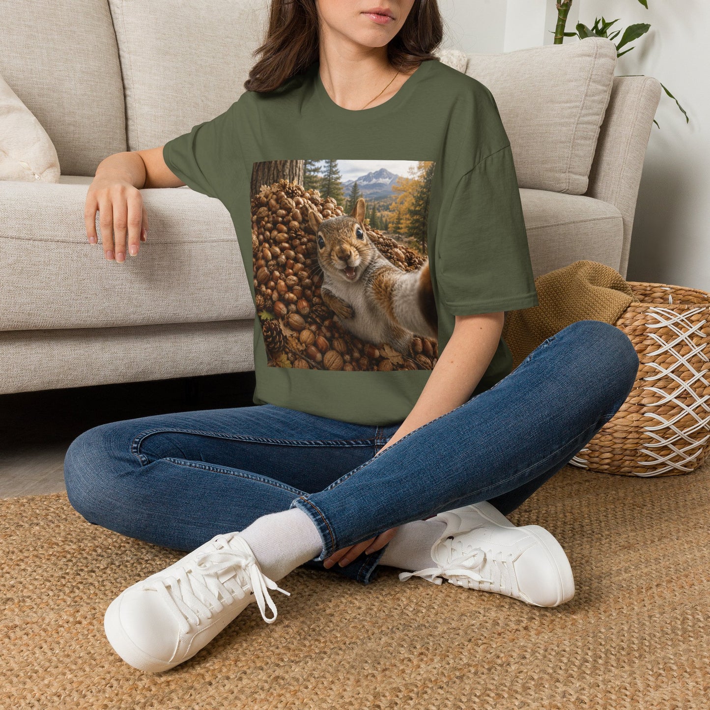 Squirrel Selfie T-Shirt — Cute Woodland Nuts Graphic Tee