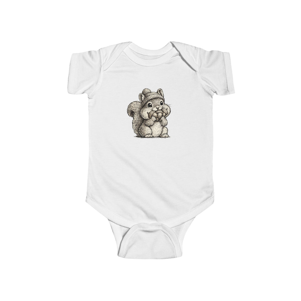 Cute Squirrel'n Nut  Infant Bodysuit – Adorable Sketch Baby Onesie