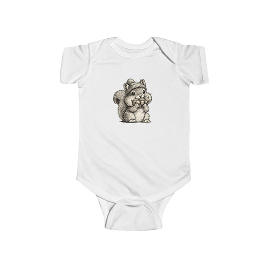 Cute Squirrel'n Nut  Infant Bodysuit – Adorable Sketch Baby Onesie