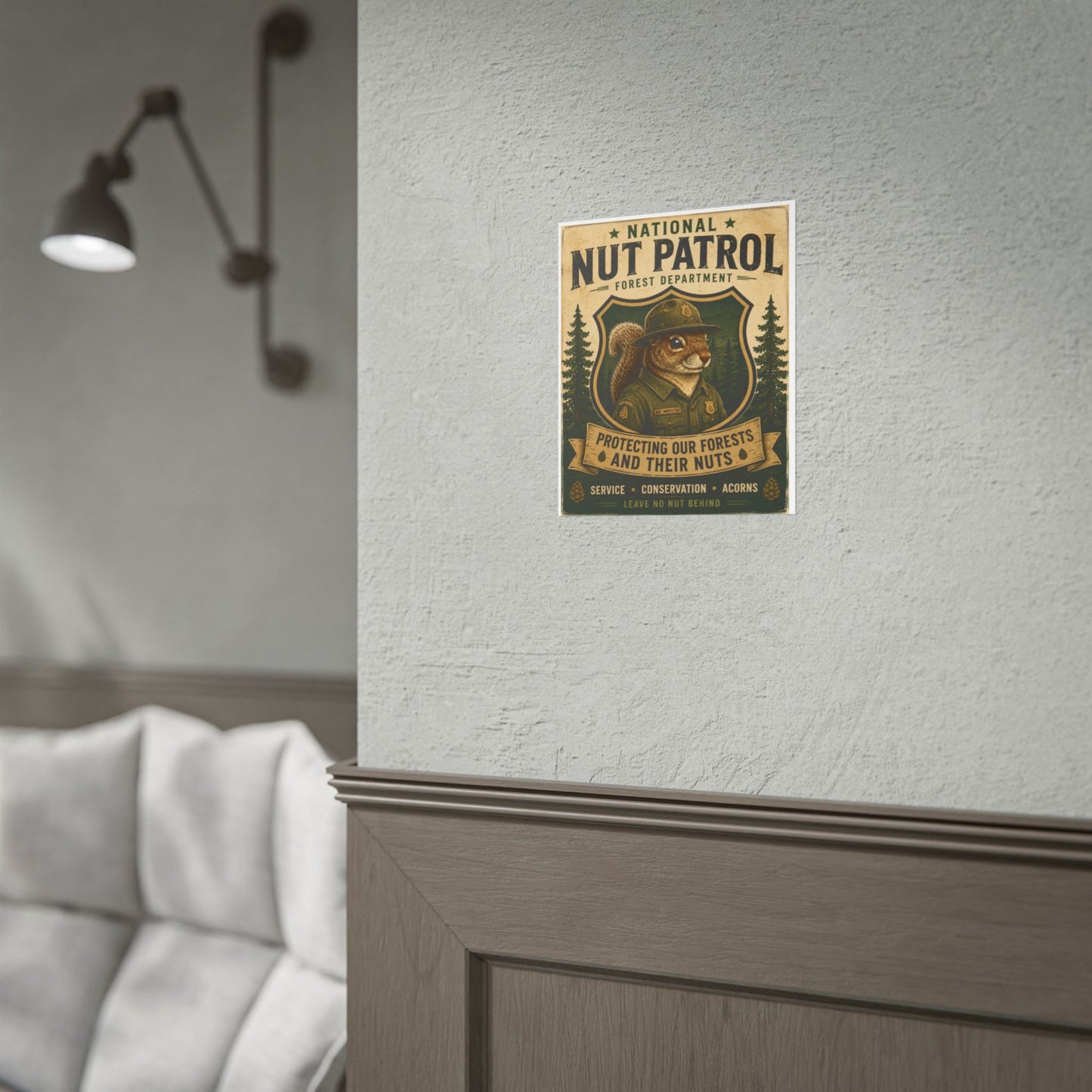 Rolled Poster - 'National Nut Patrol' Vintage Squirrel Conservation Print