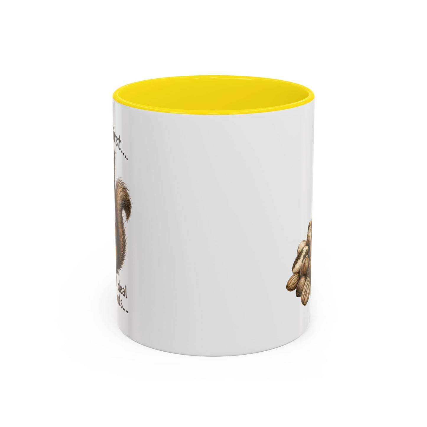 Coffee Mug - Rustic Coffee Beans Illustration Accent Mug (11/15oz)