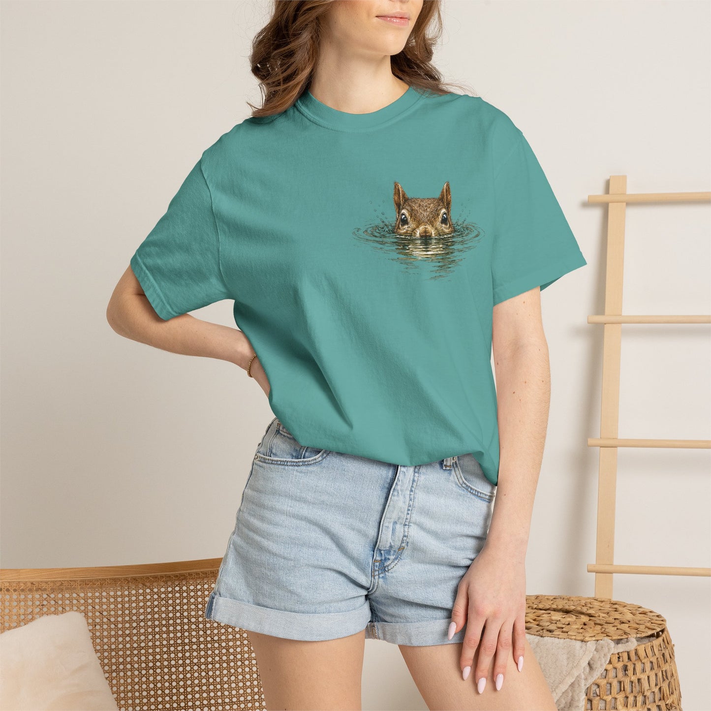 Squirrel Peek Graphic T-Shirt — Cute Woodland Animal Tee