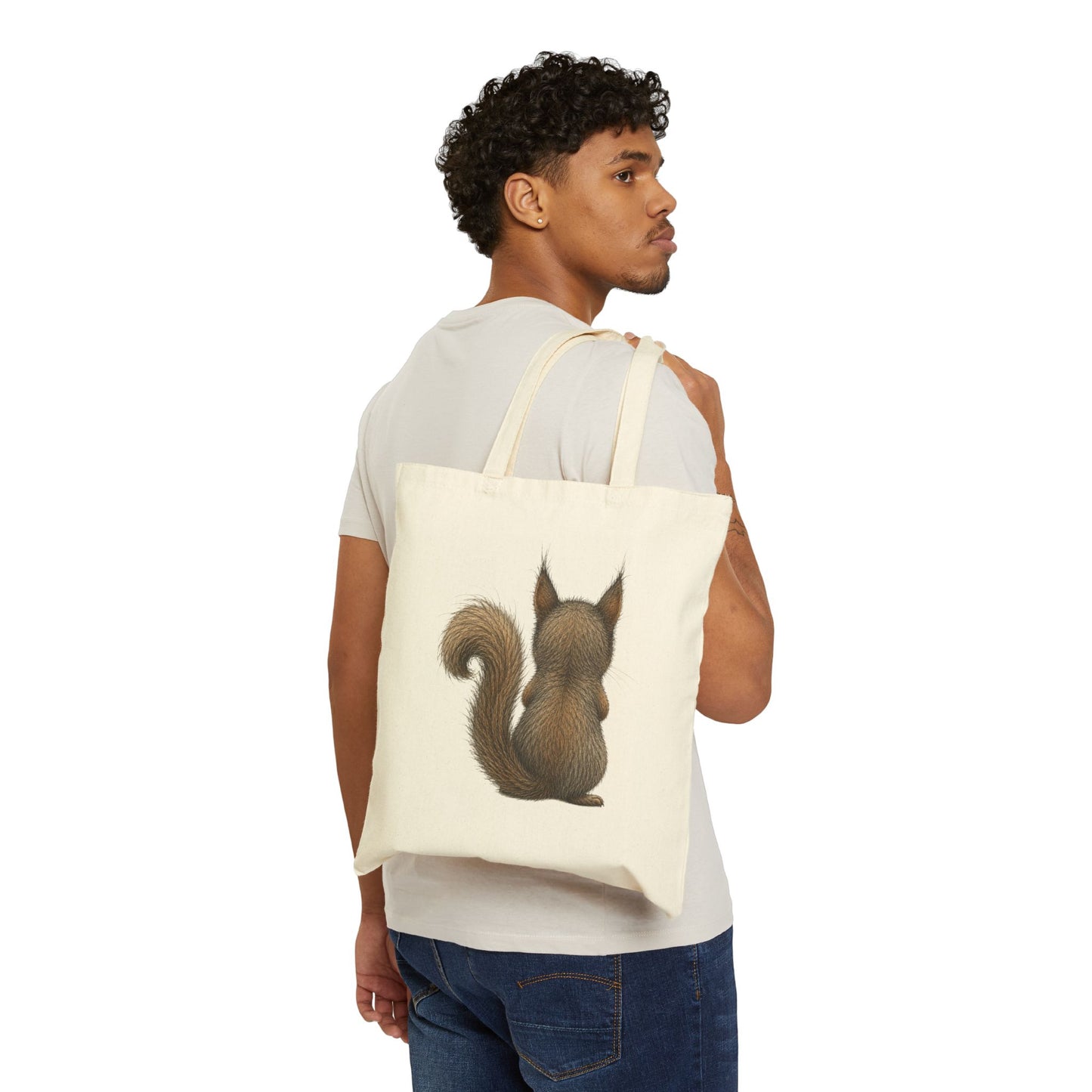 Cute Squirrel Canvas Tote Bag – Adorable Woodland Animal Shopper