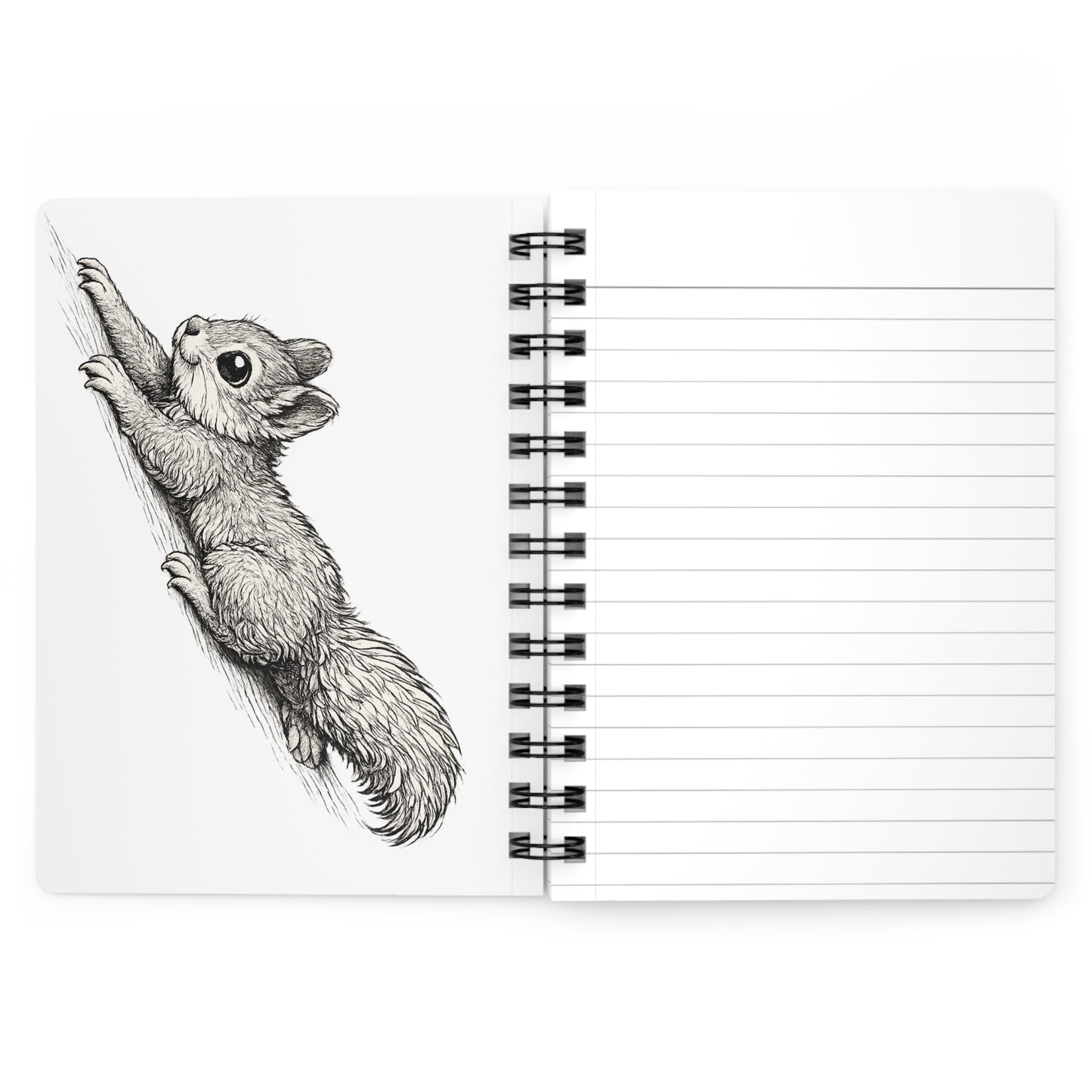 Cute Squirrel Spiral Journal — Hand-Drawn Woodland Notebook for Kids & Nature Lovers
